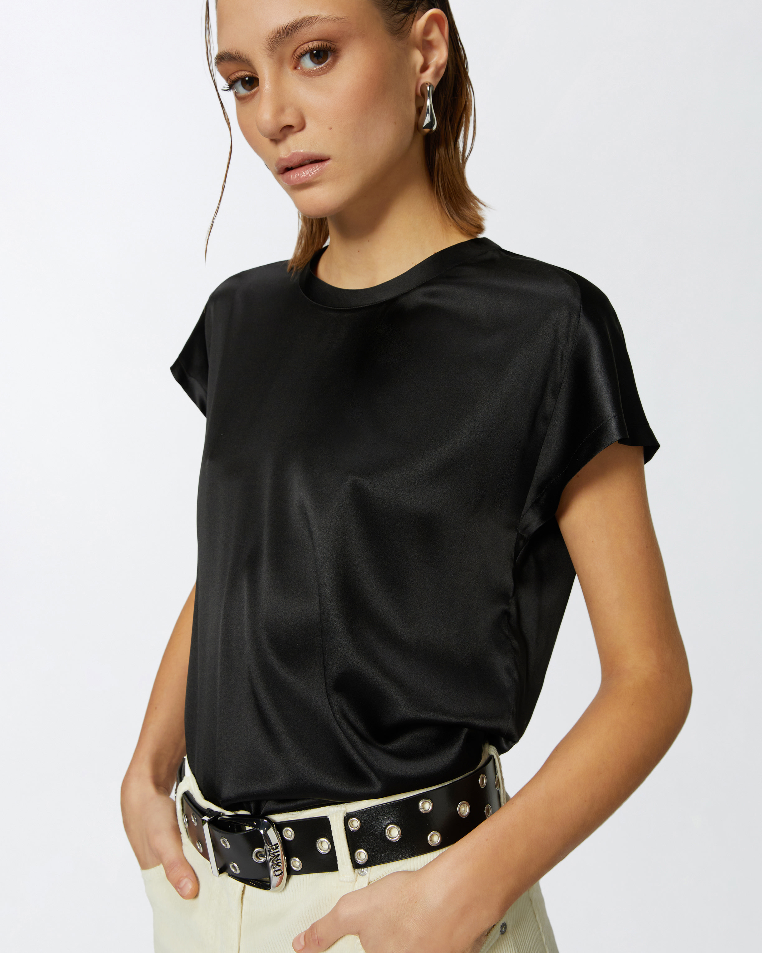 Silk-blend short-sleeved blouse 3