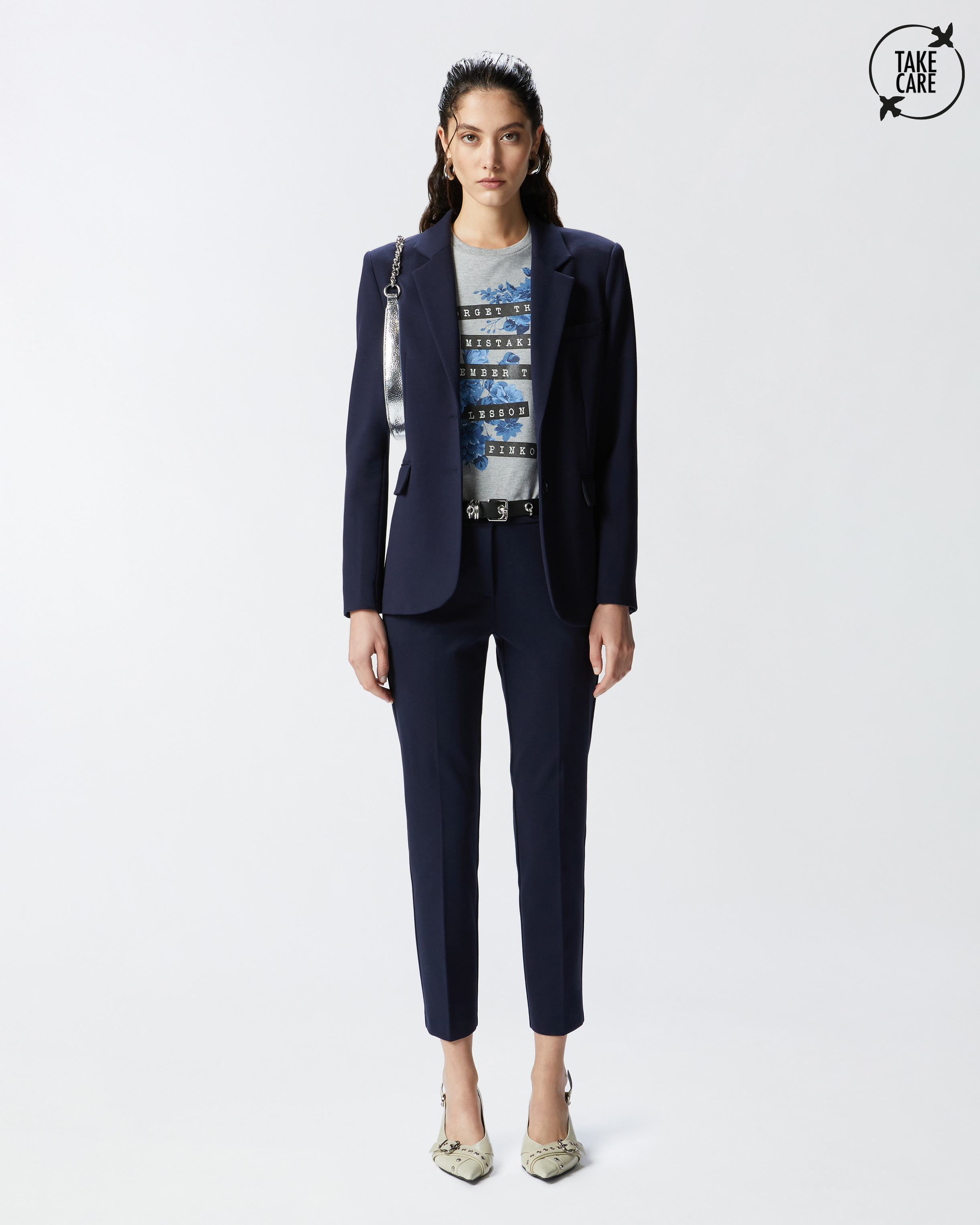 Pantaloni a sigaretta con piega stirata 0