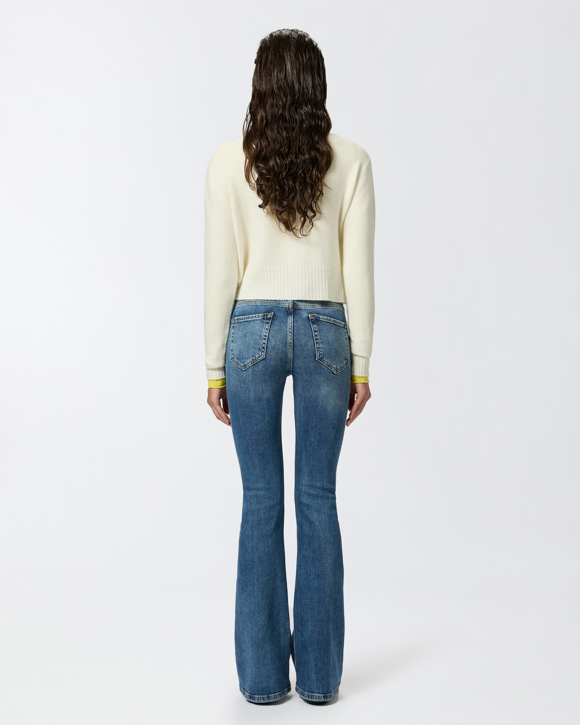 ブルーコンフォートデニム ベルボトムジーンズ 2