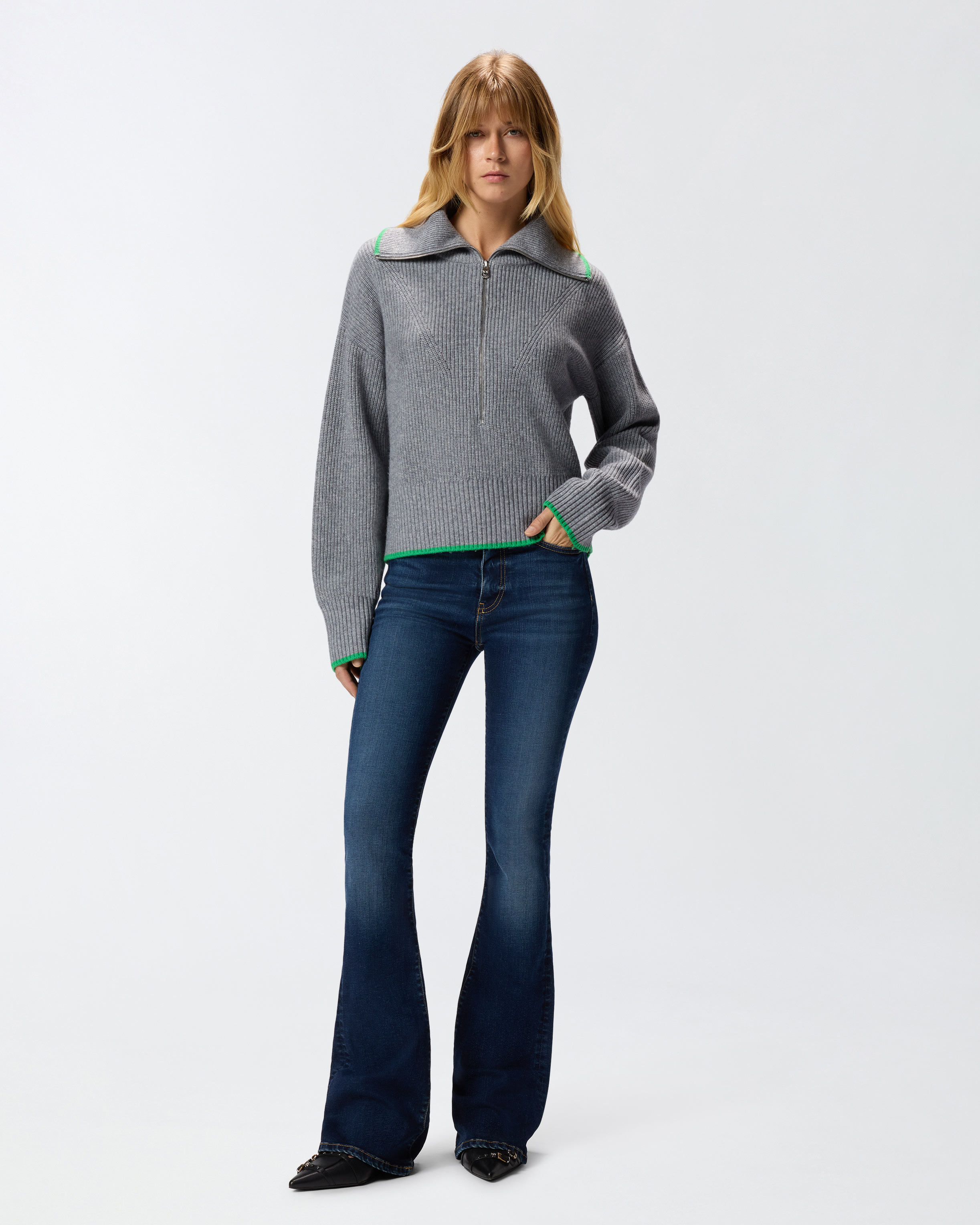 Jean flare en denim power stretch - Bleu - large | Pinko 