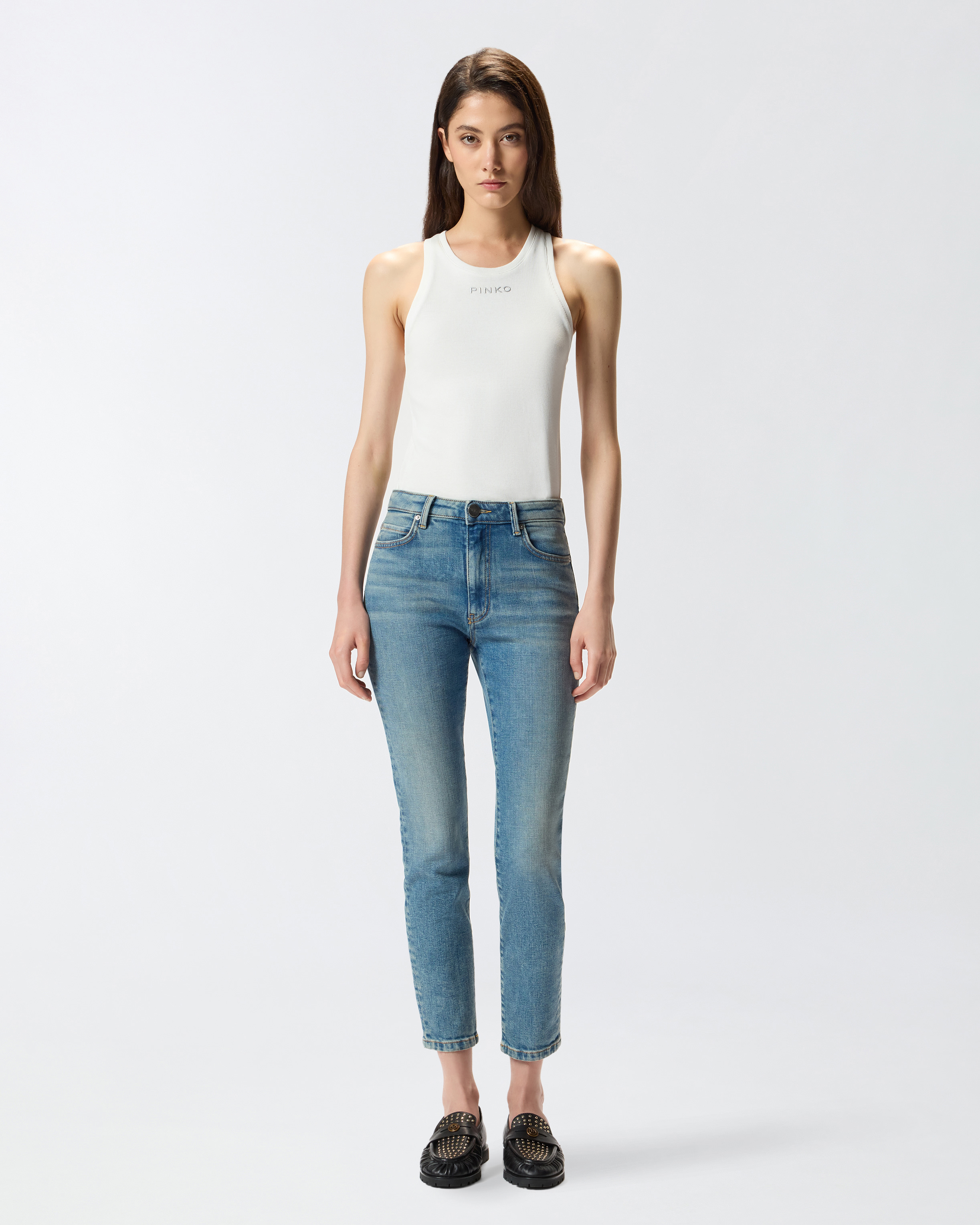 デニム・ジーパン PINKO Woman Jeans White 103180A2HD Z14 PINKO: Jeans woman - White | Pinko jeans 103180A2HD online