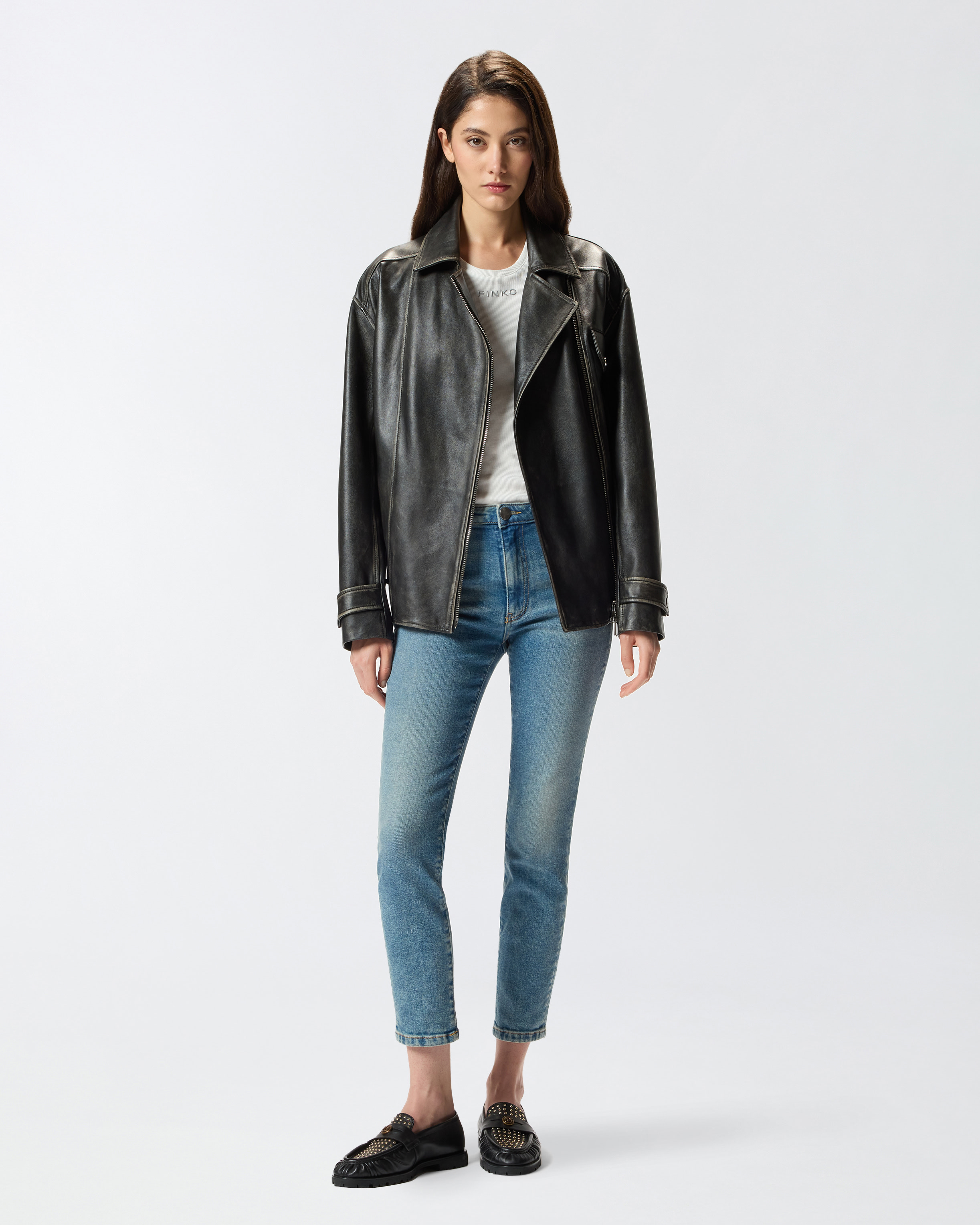 Skinny vintage stretch denim jeans 4