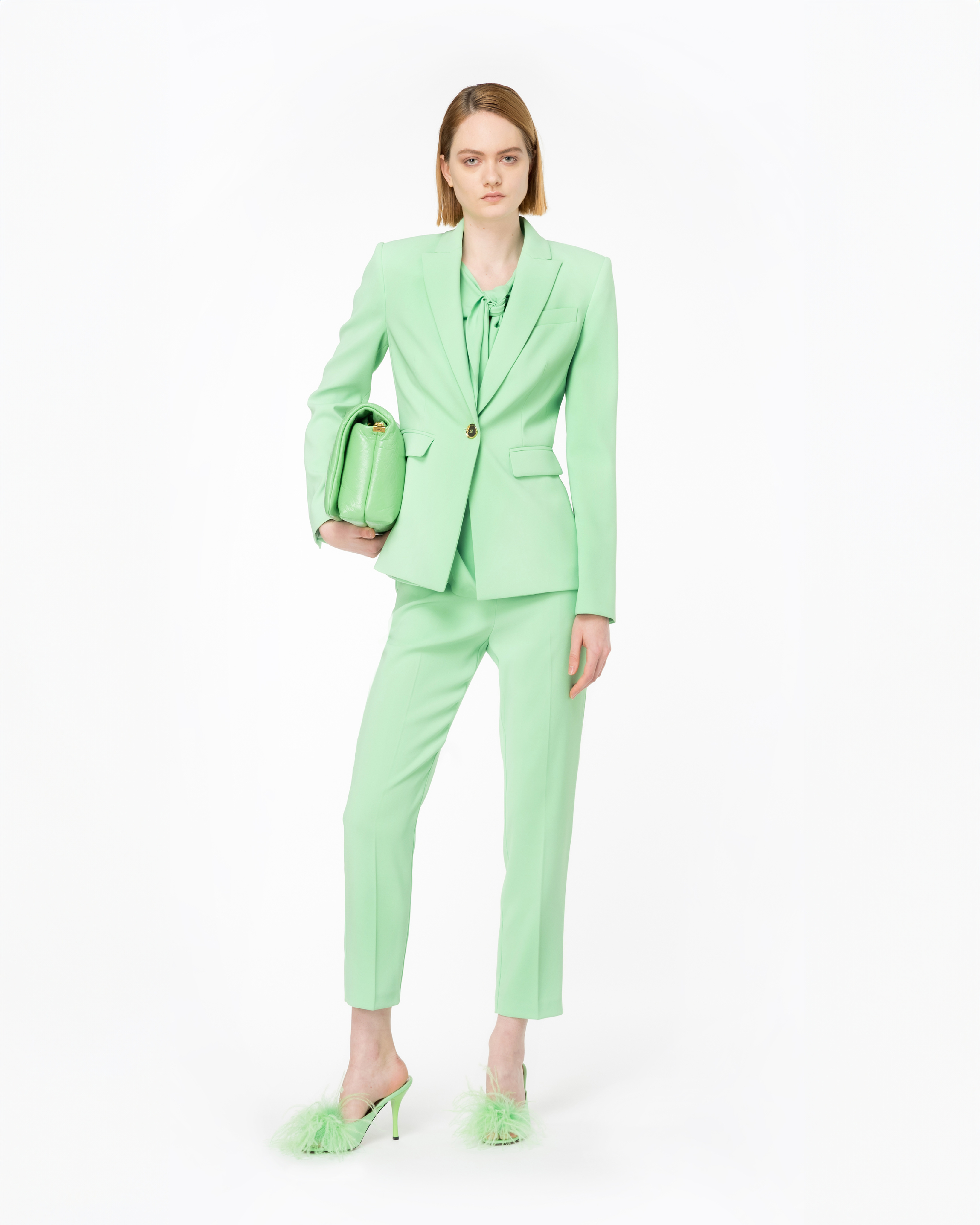 Shop Pinko Single-breasted Stretch Blazer In Bouquet