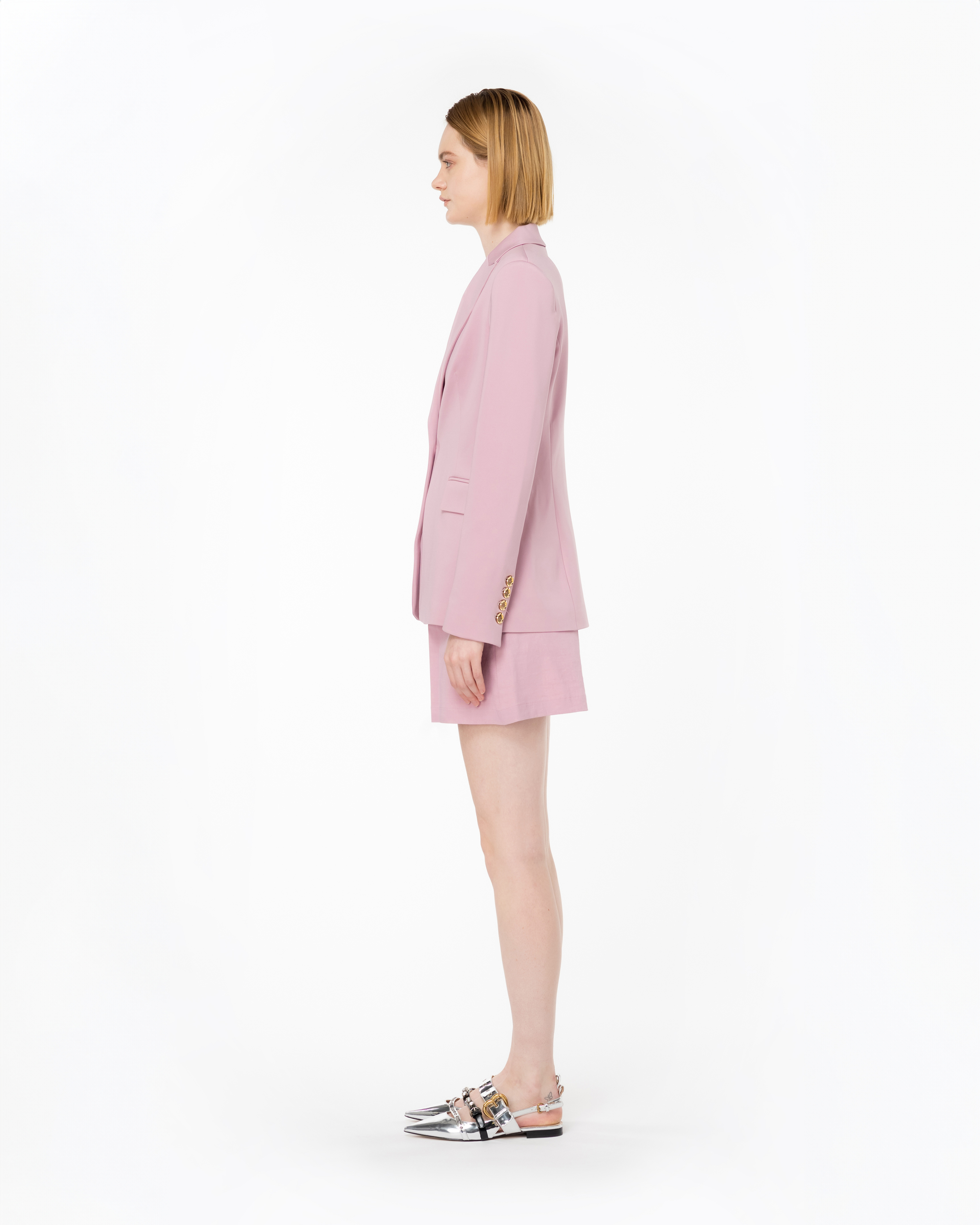 Shop Pinko Blazer Droit In Orchid Smoke