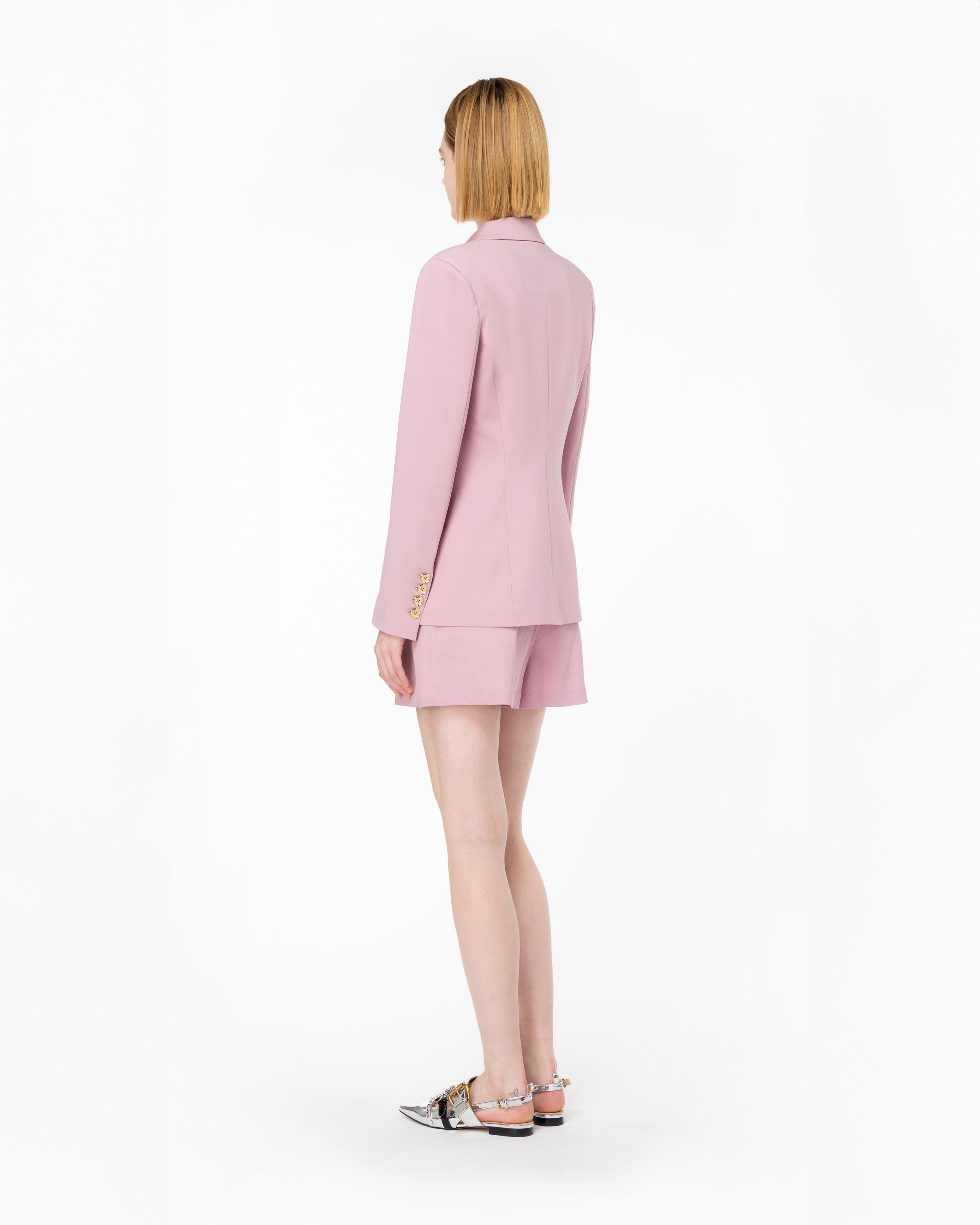 Shop Pinko Single-breasted Blazer In Orchid Smoke