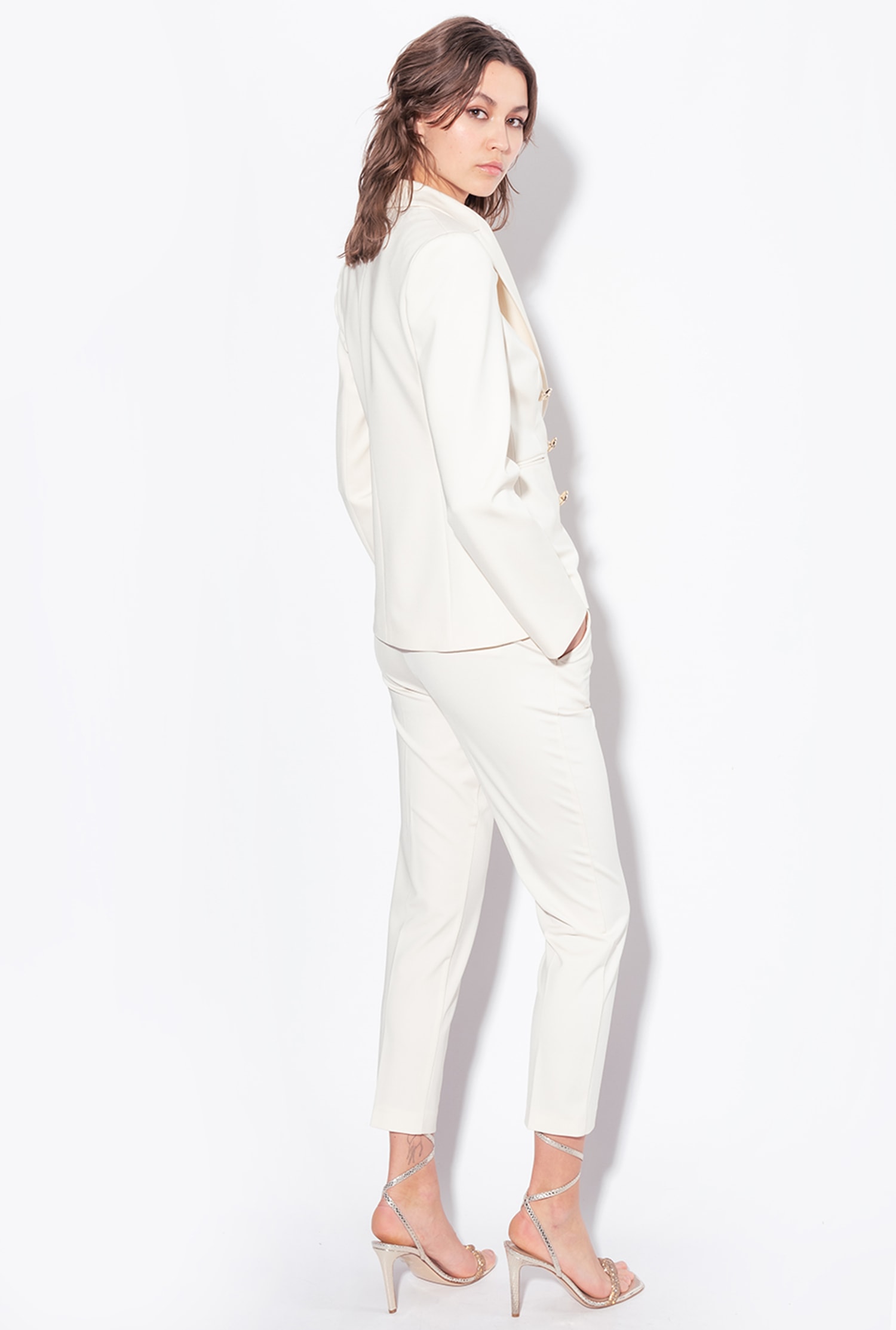 Shop Pinko Blazer With Jewel Buttons In  Rosa Fumo Bianco