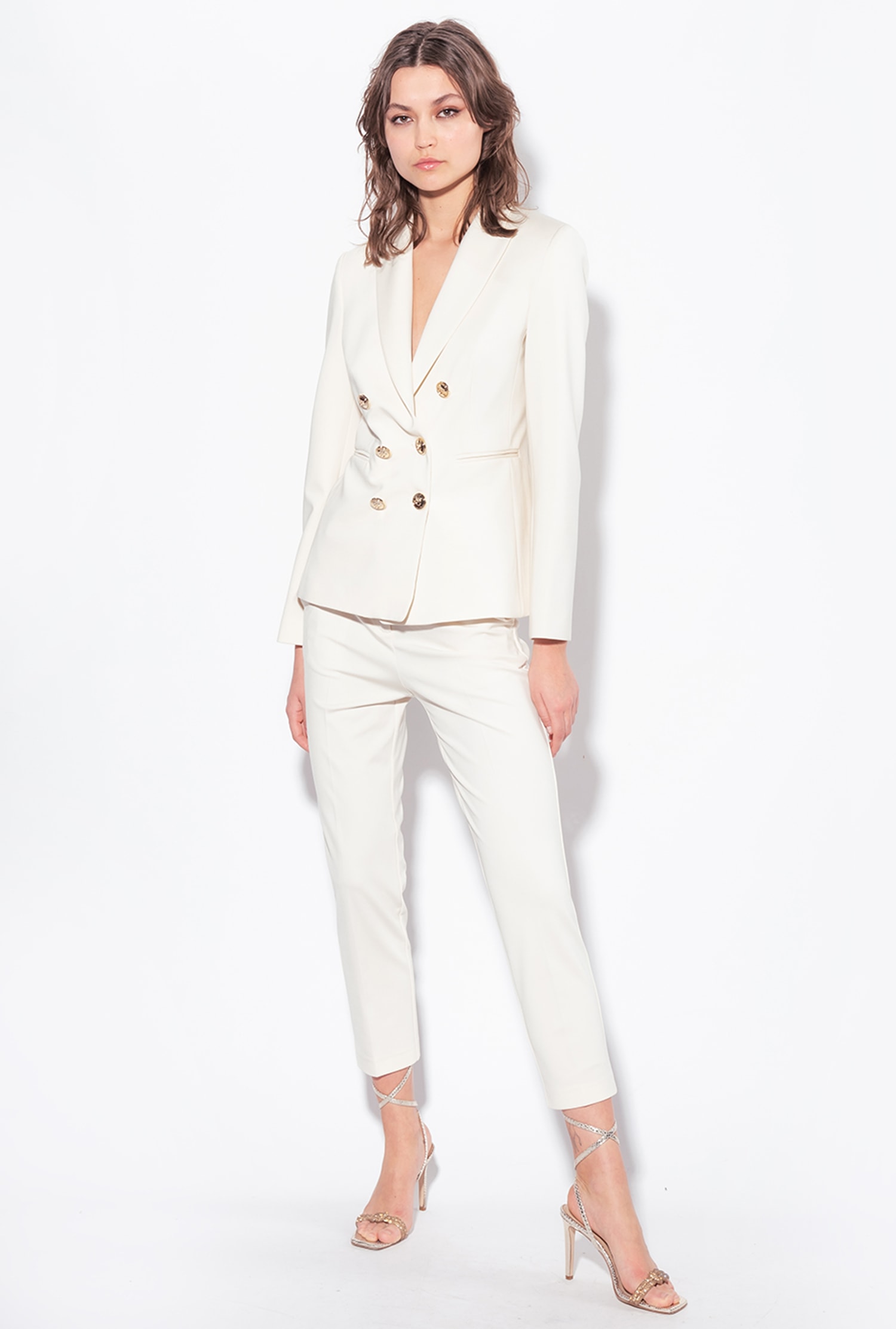 Shop Pinko Blazer With Jewel Buttons In  Rosa Fumo Bianco