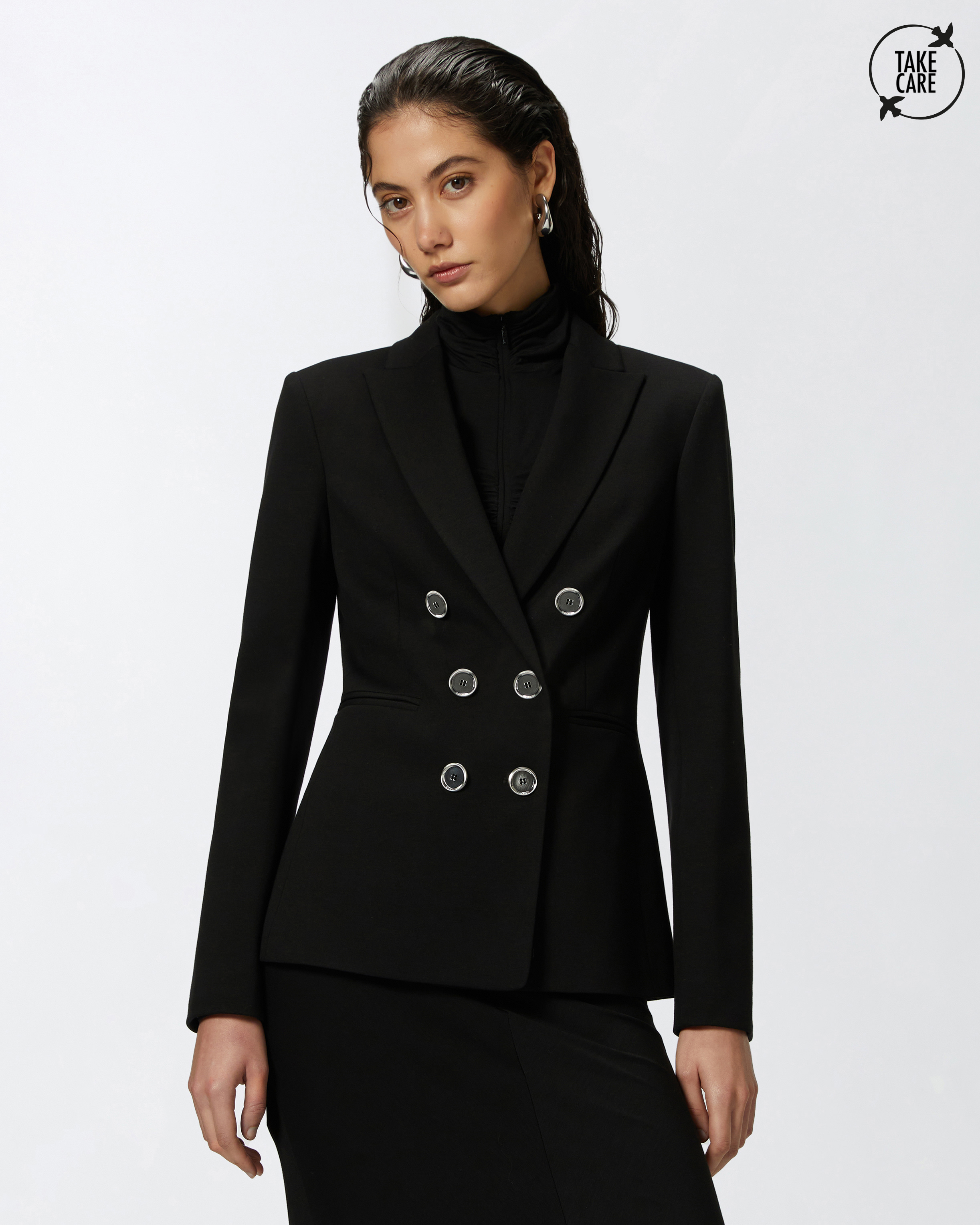 Full Milano-knit technical fabric blazer 0