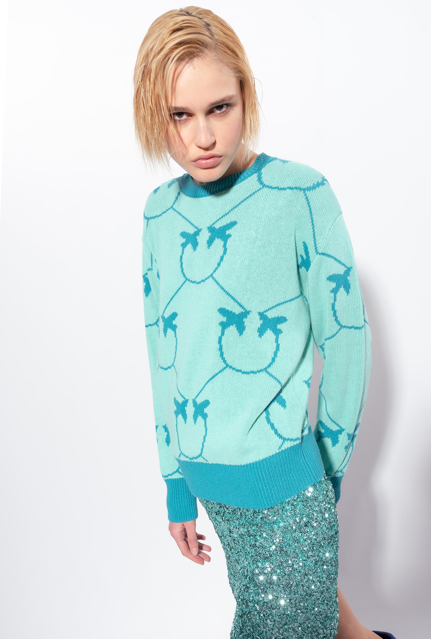 PINKO MONOGRAM JACQUARD PULLOVER - Επώνυμο Store