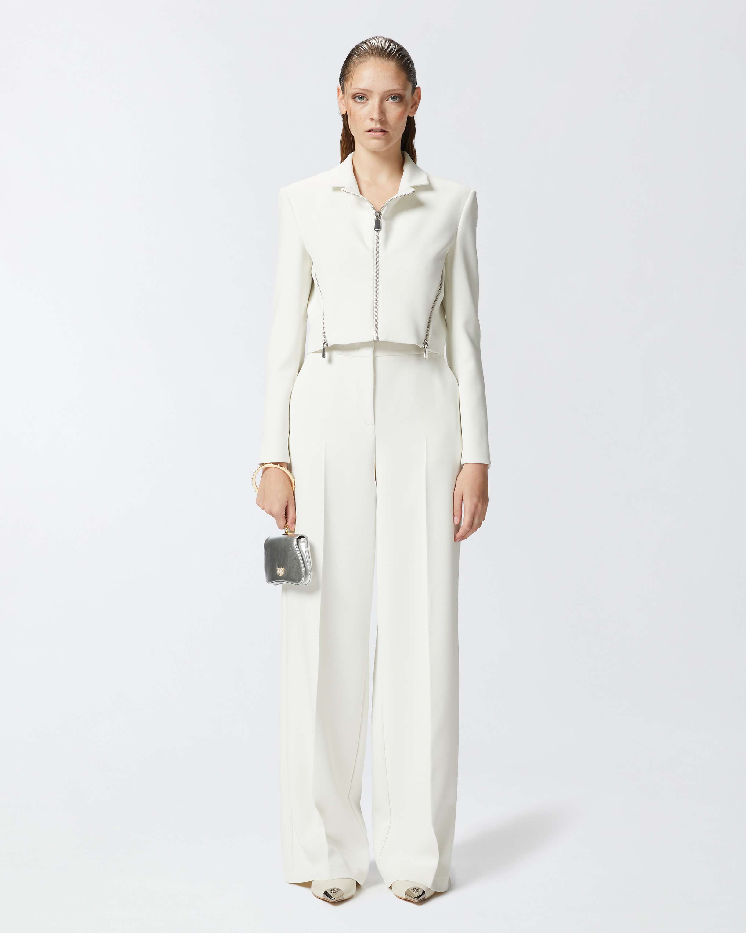 Elegant palazzo trousers in crepe 0