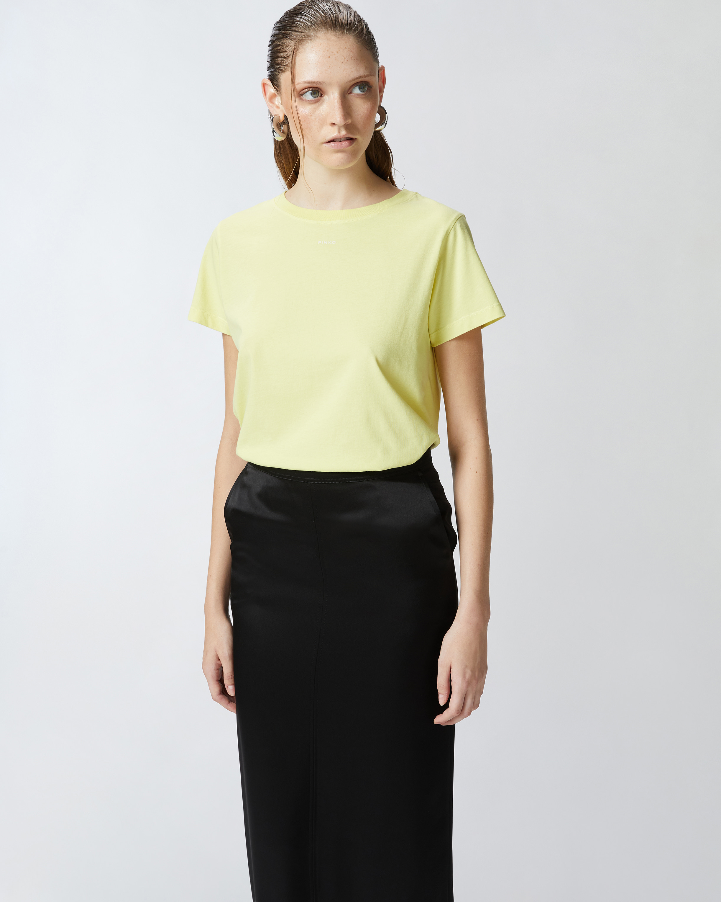 Футболка с миниатюрным логотипом PINKO - ЖЕЛТЫЙ - large