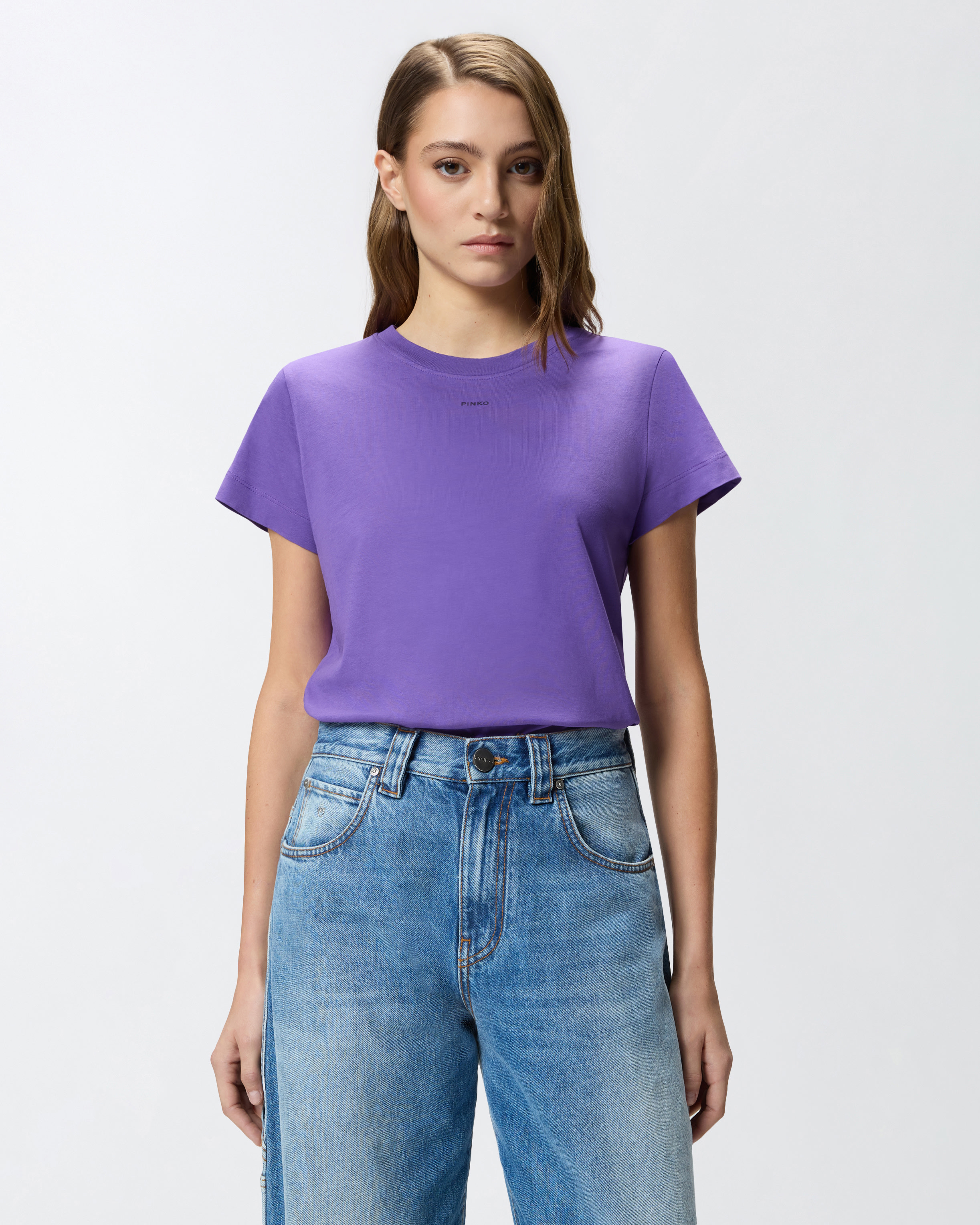 Logo-print T-shirt - Purple - large | Pinko 