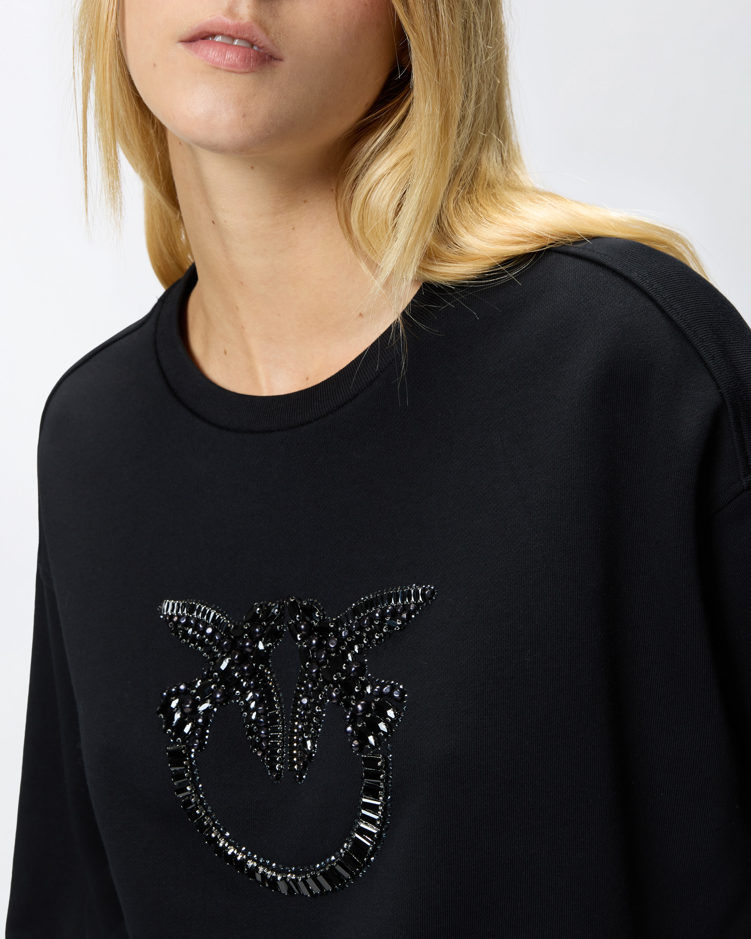 Sweat-shirt à col rond avec broderie bijou Love Birds 3