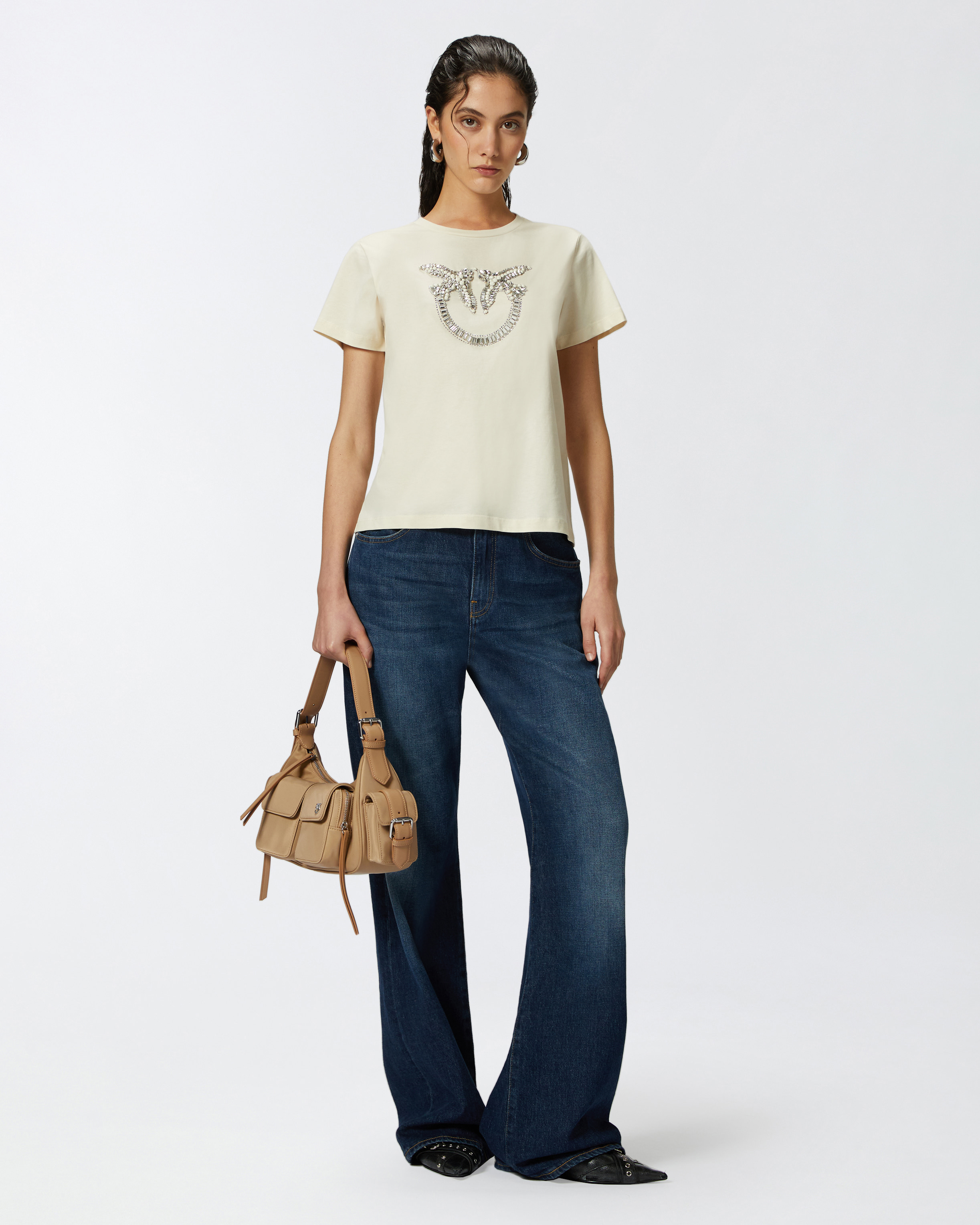 Tシャツ・カットソー PINKO 105145 A2LT ZI6 Shirts Pinko T-shirt and Pole Women 100535-A1R7 Z99 Black