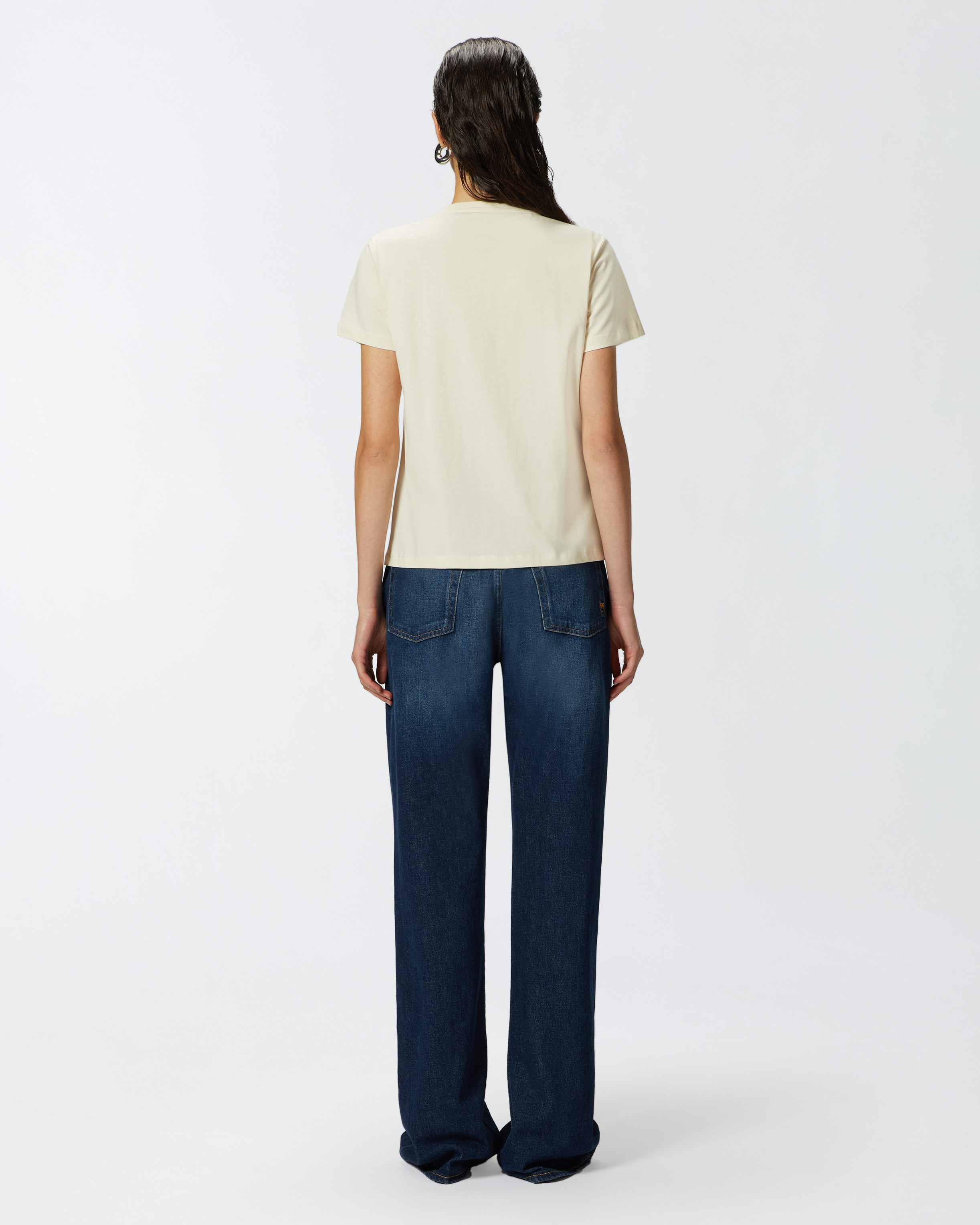 T-shirt with crystal-embroidered Love Birds logo PINKO