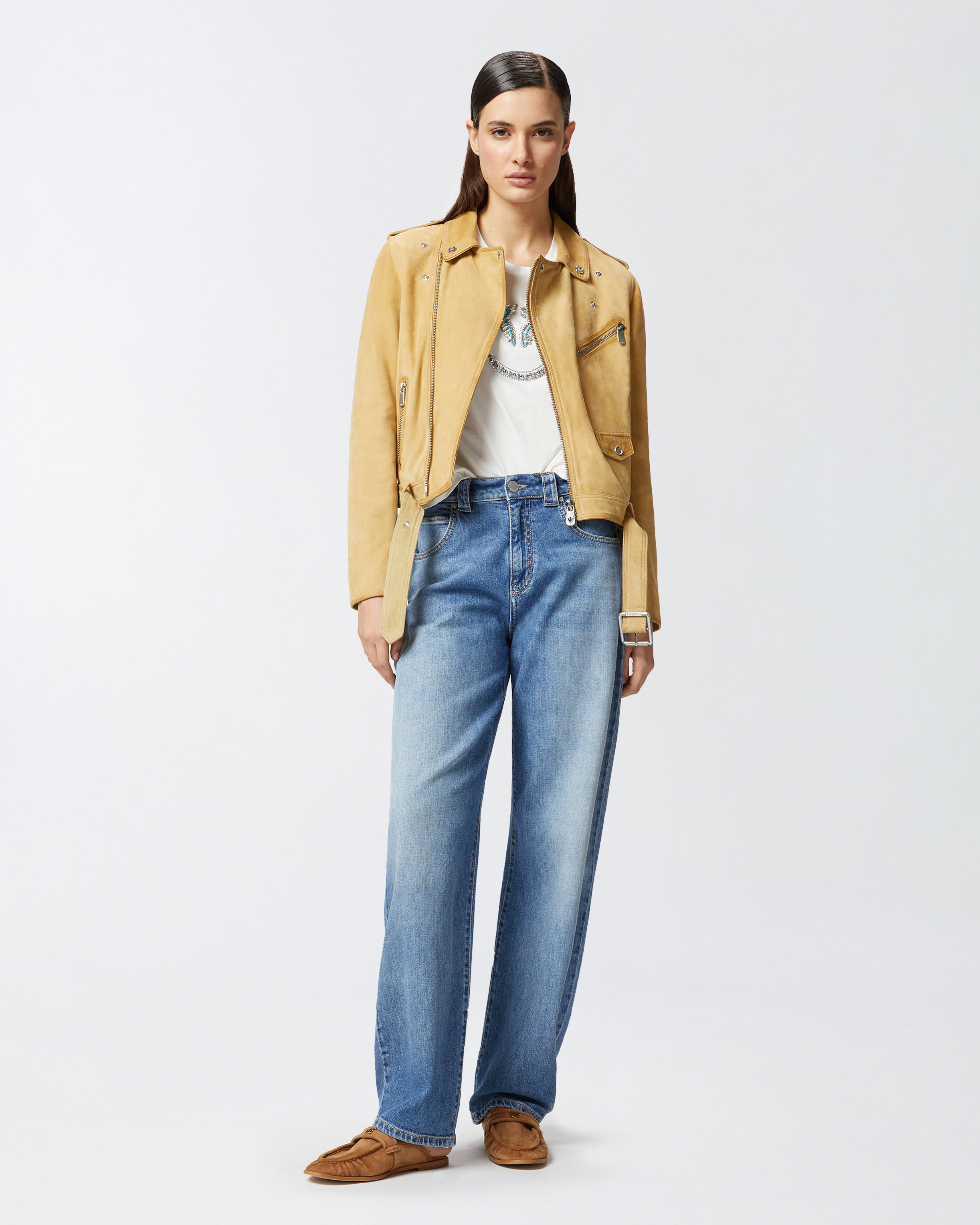 Pinko Love Birds Embellished T-shirt In Snow White