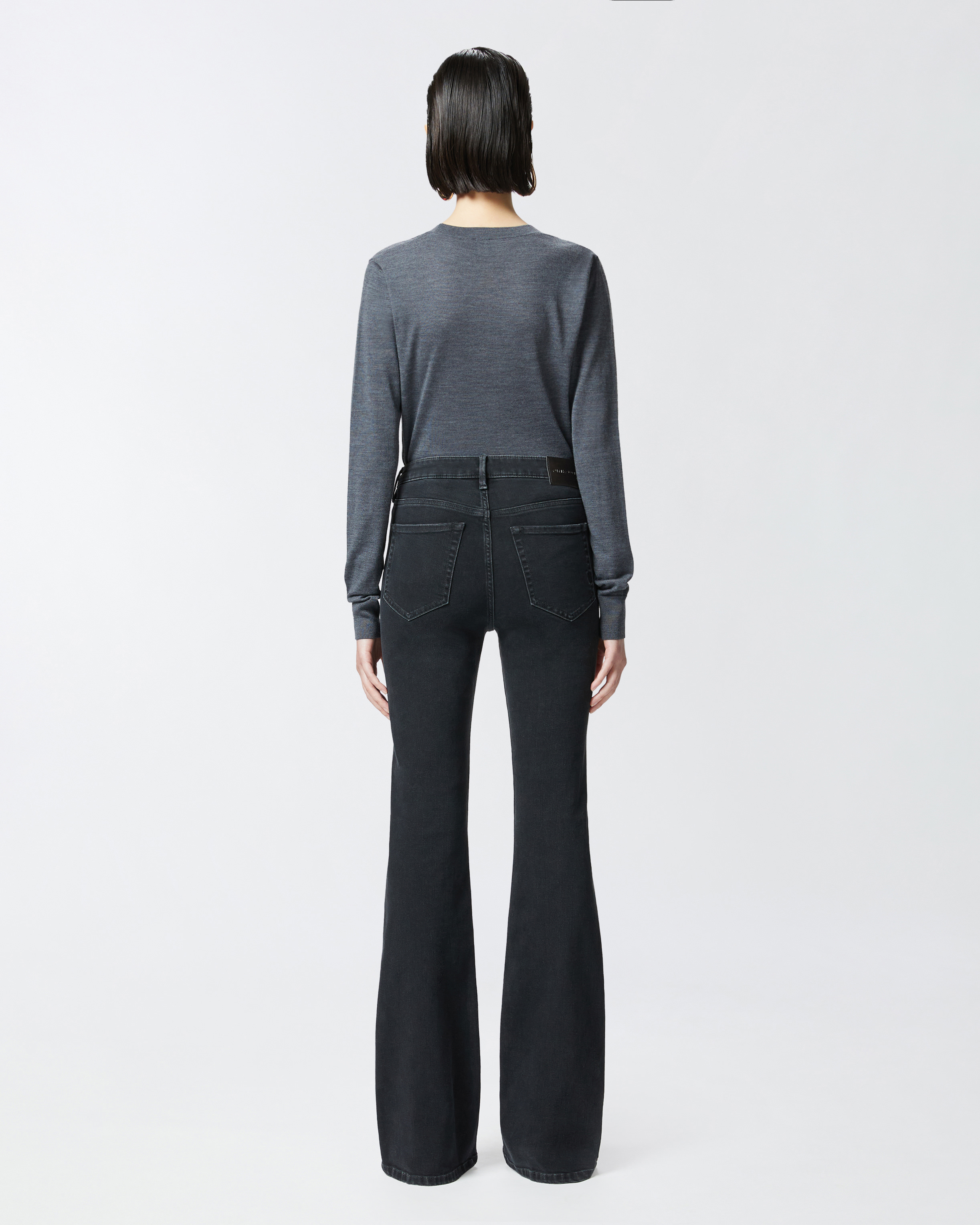 Pinko Flared Jeans Denim Black In Limo Black