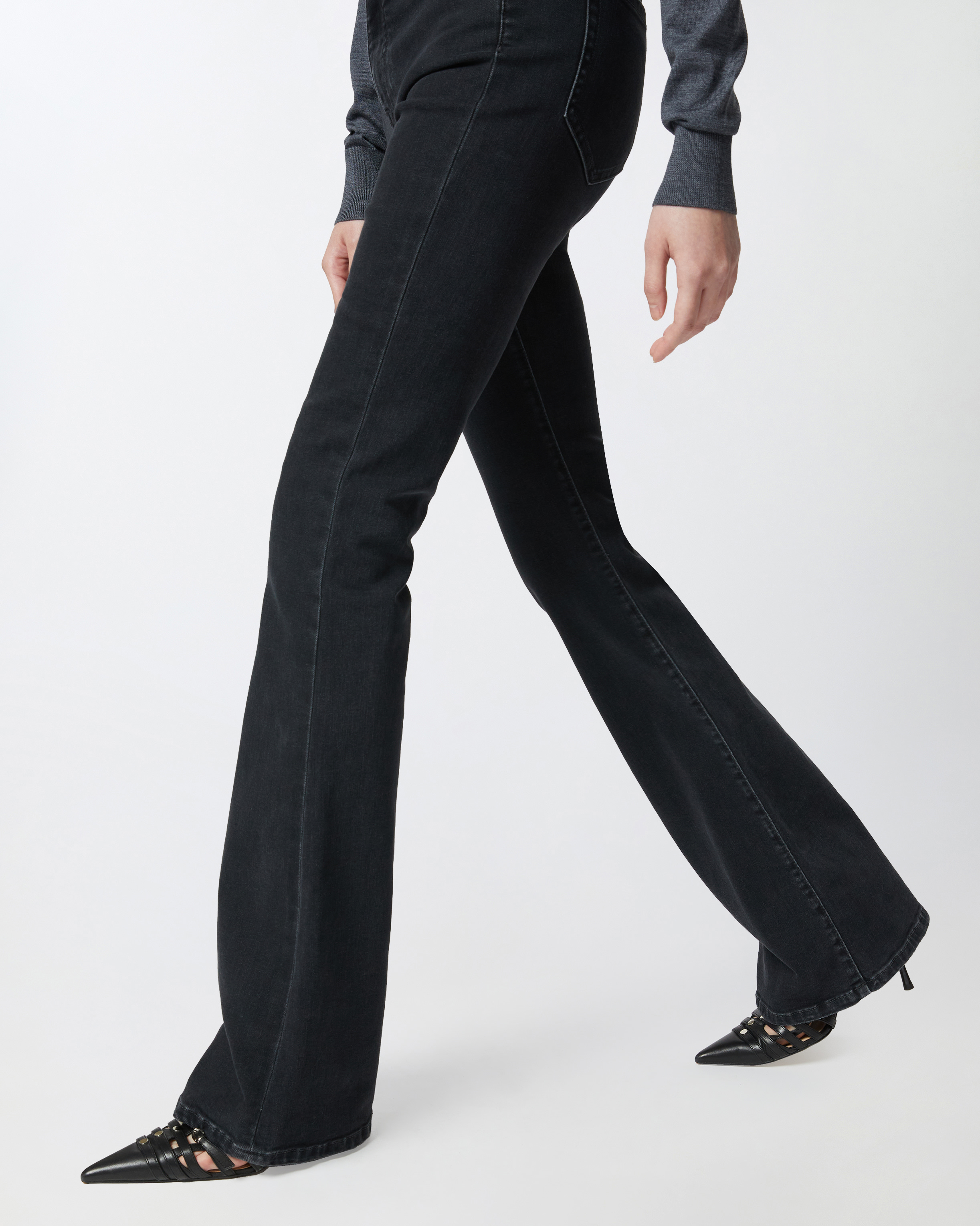 Pinko Flared Jeans Denim Black In Limo Black