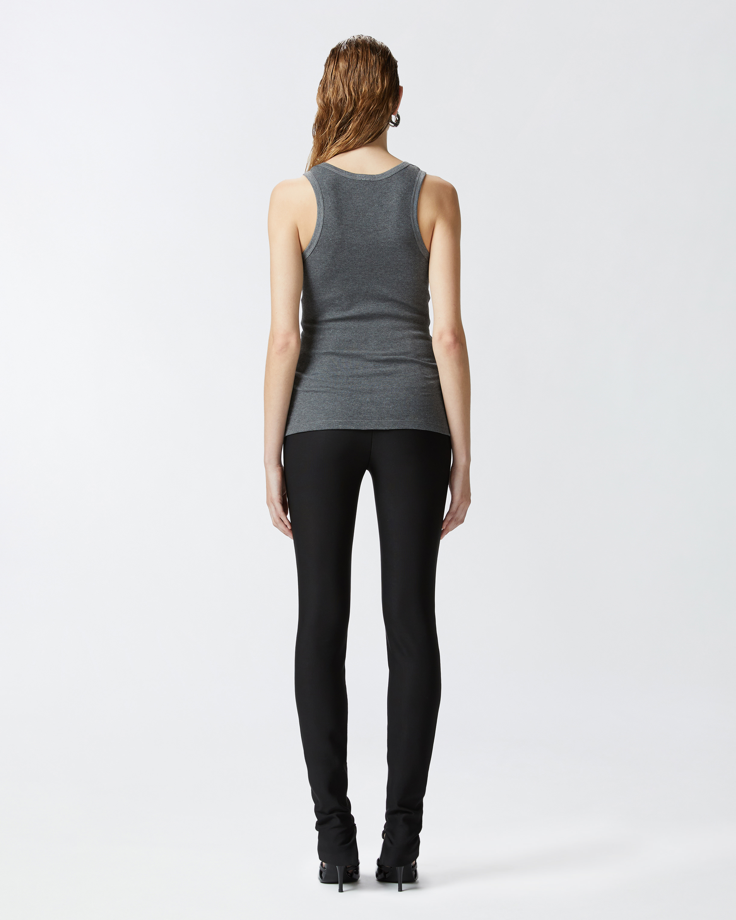 Топ-майка в рубчик с логотипом 3