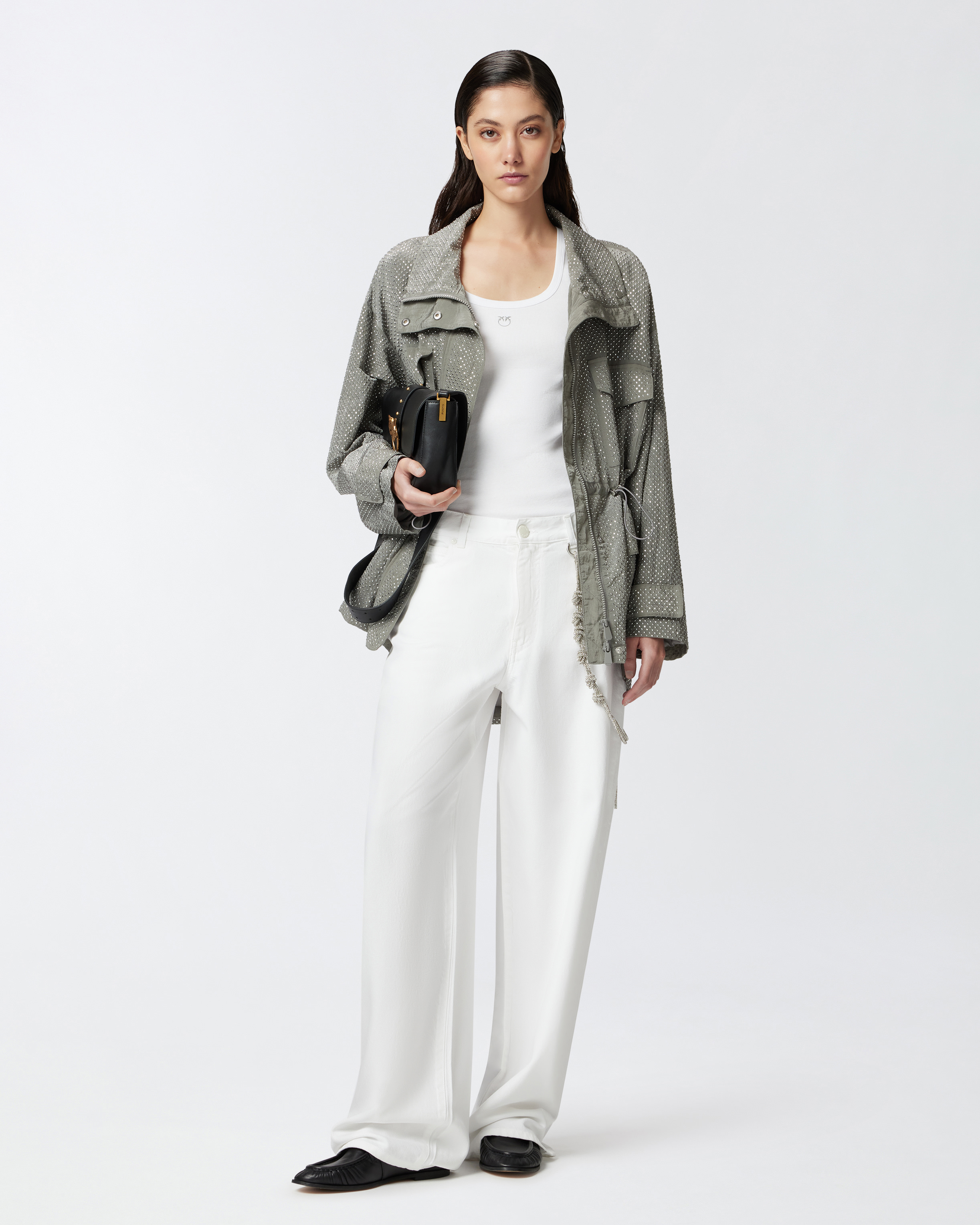 Ribbed vest top with birds logo 1