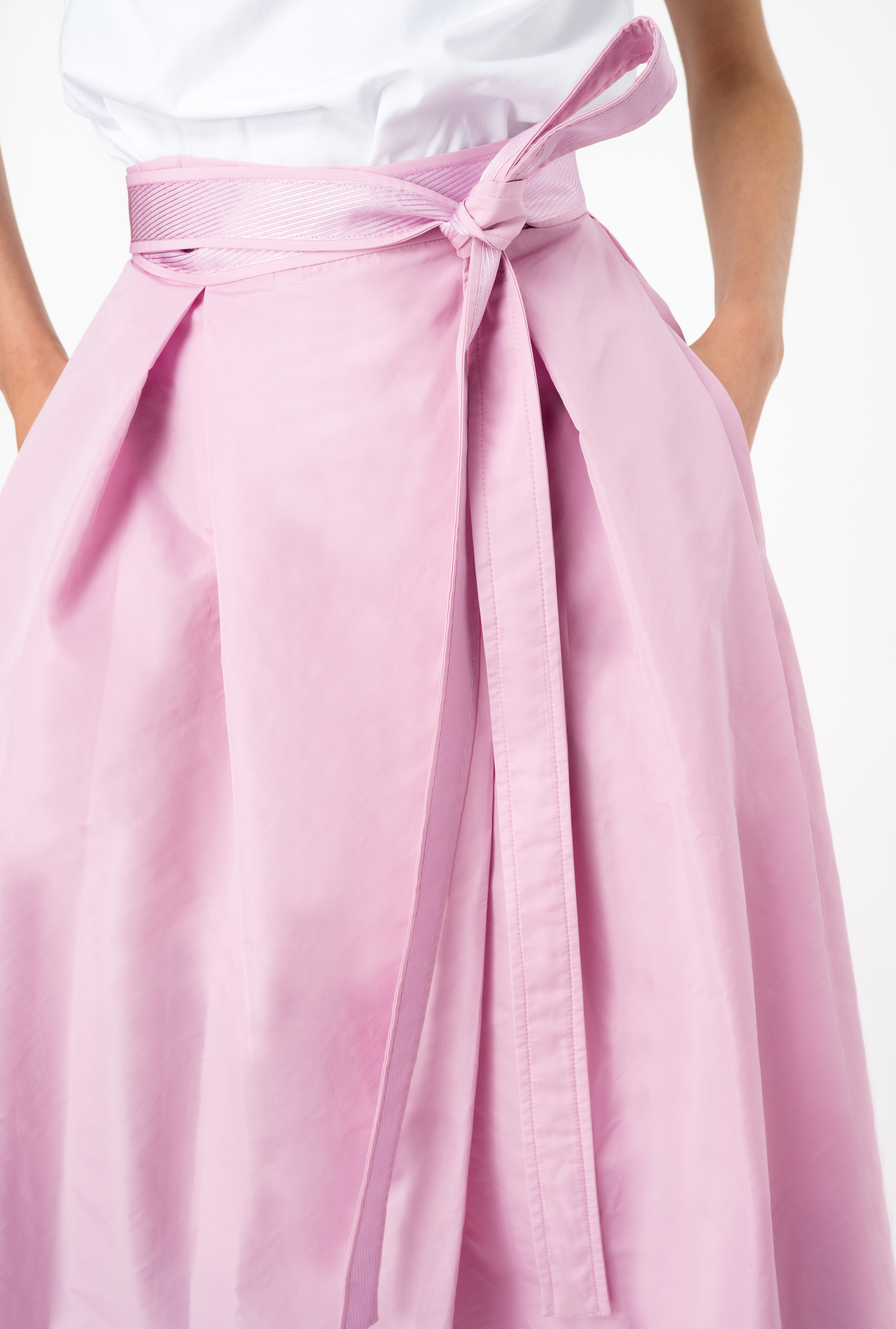 Shop Pinko Taffeta Maxi-skirt In Orchidée Fumée