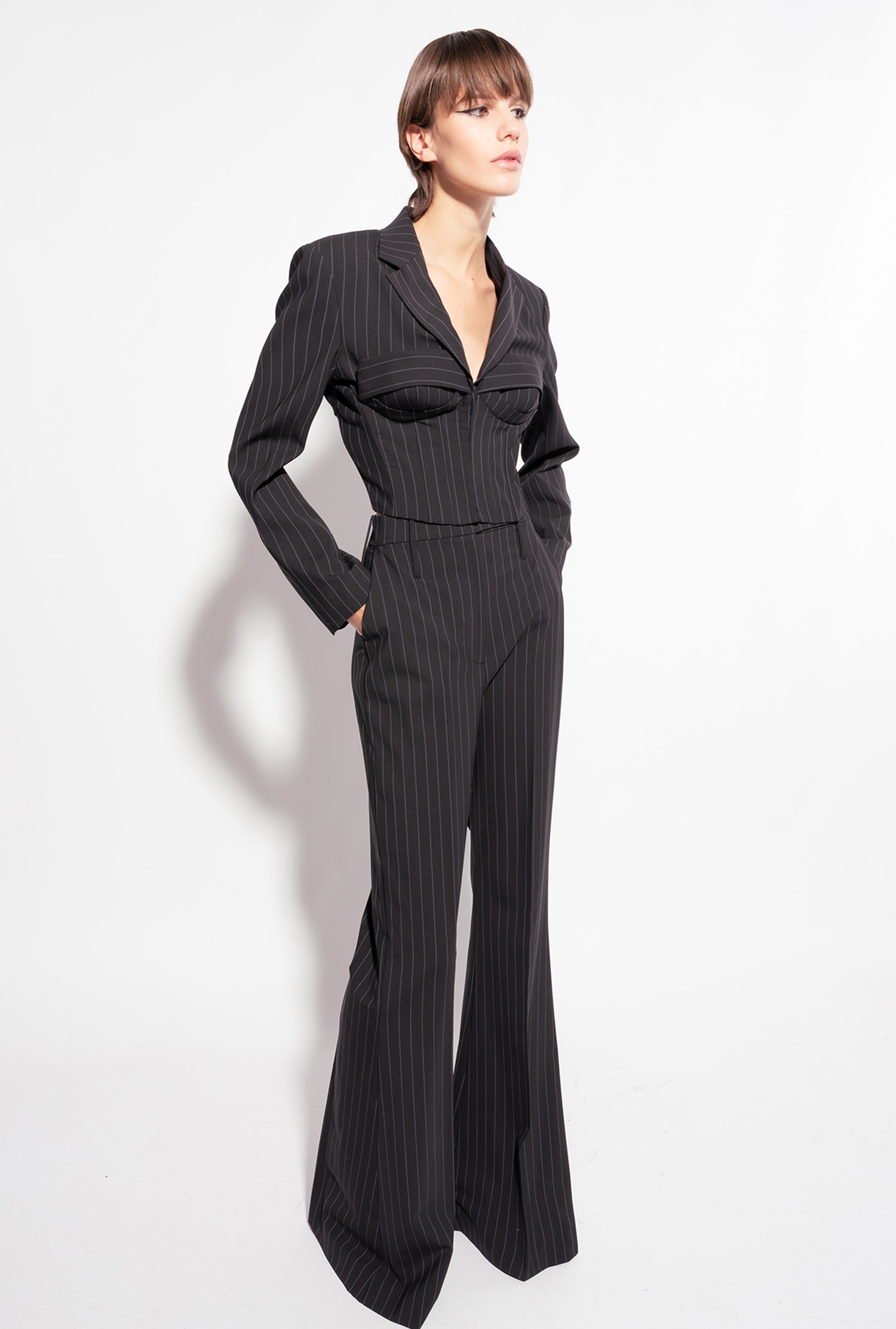 PINKO Reimagine pinstriped trousers by Patrick McDowell PINKO → Shop Online