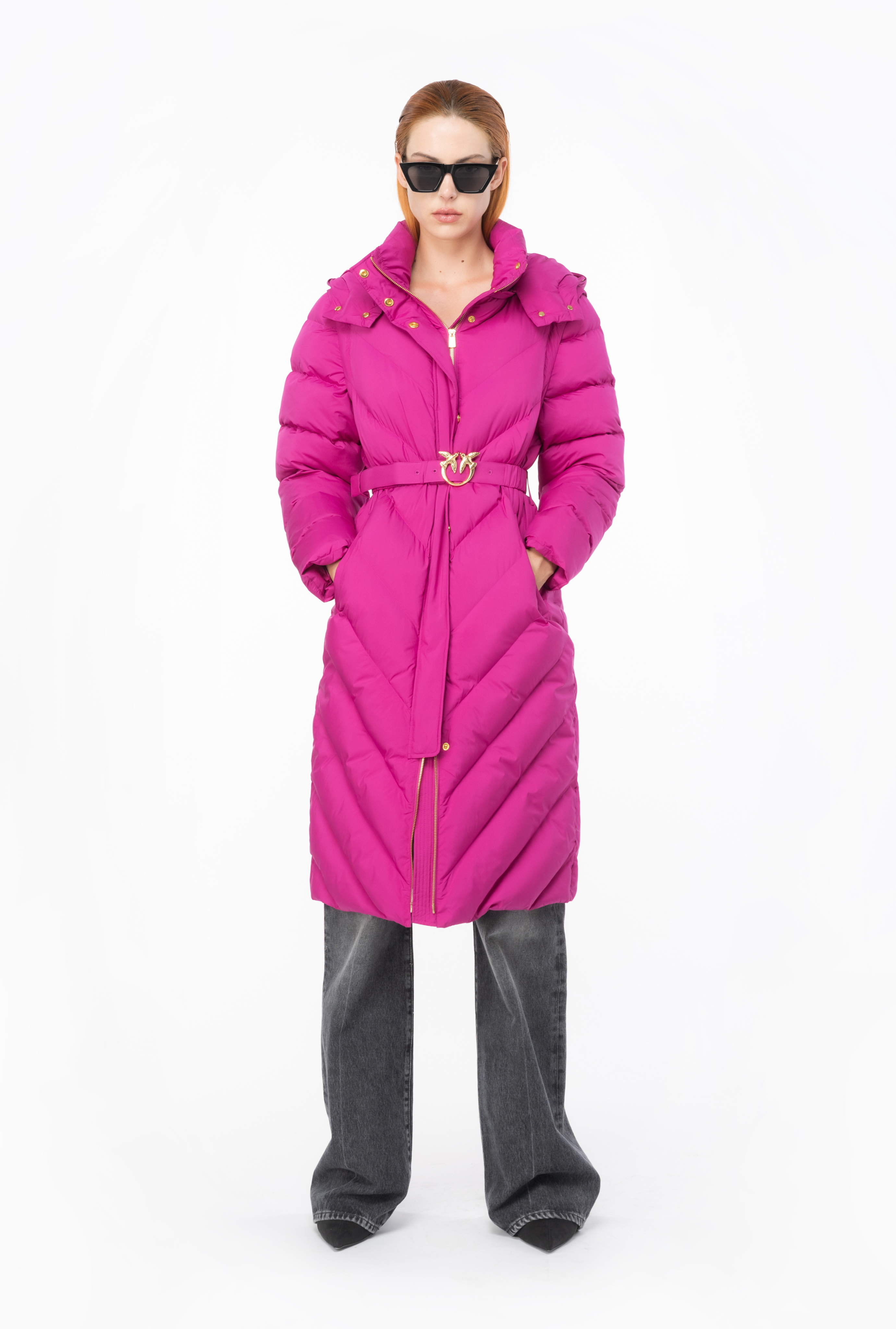 PINKO padded detachable-hood waistcoat - Purple