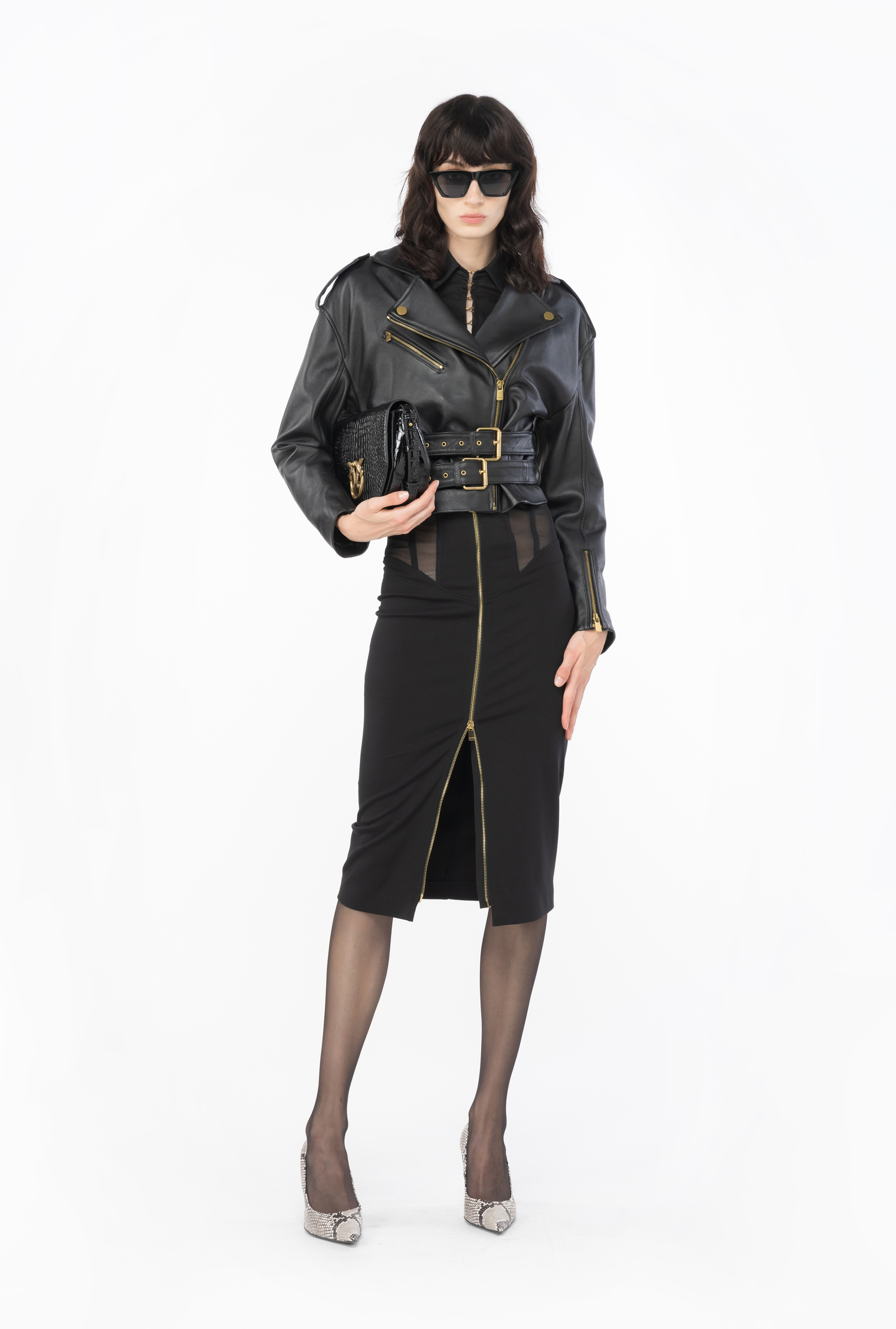 Gonna longuette con inserti in vita Pinko Acquista Online