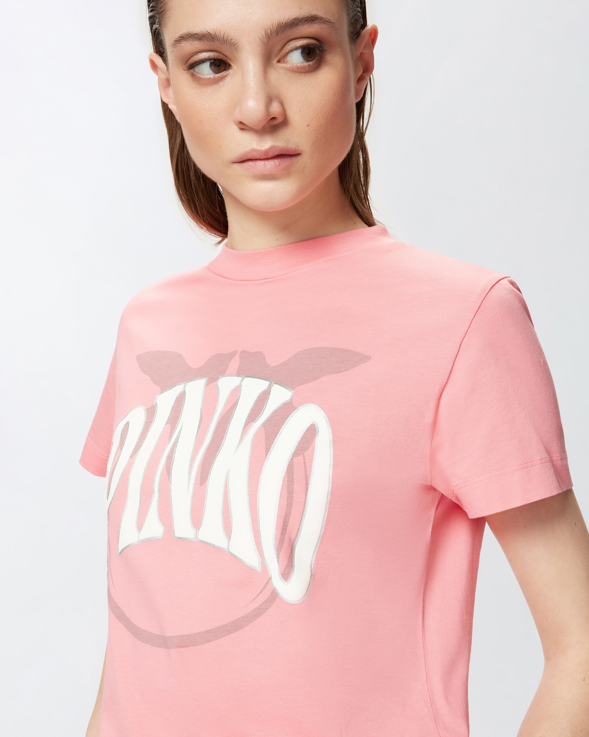 Tシャツ・カットソー PINKO Tshirt 100355A2HNO57 Short-sleeved T-shirt with embroidered logo PINKO → Shop Online