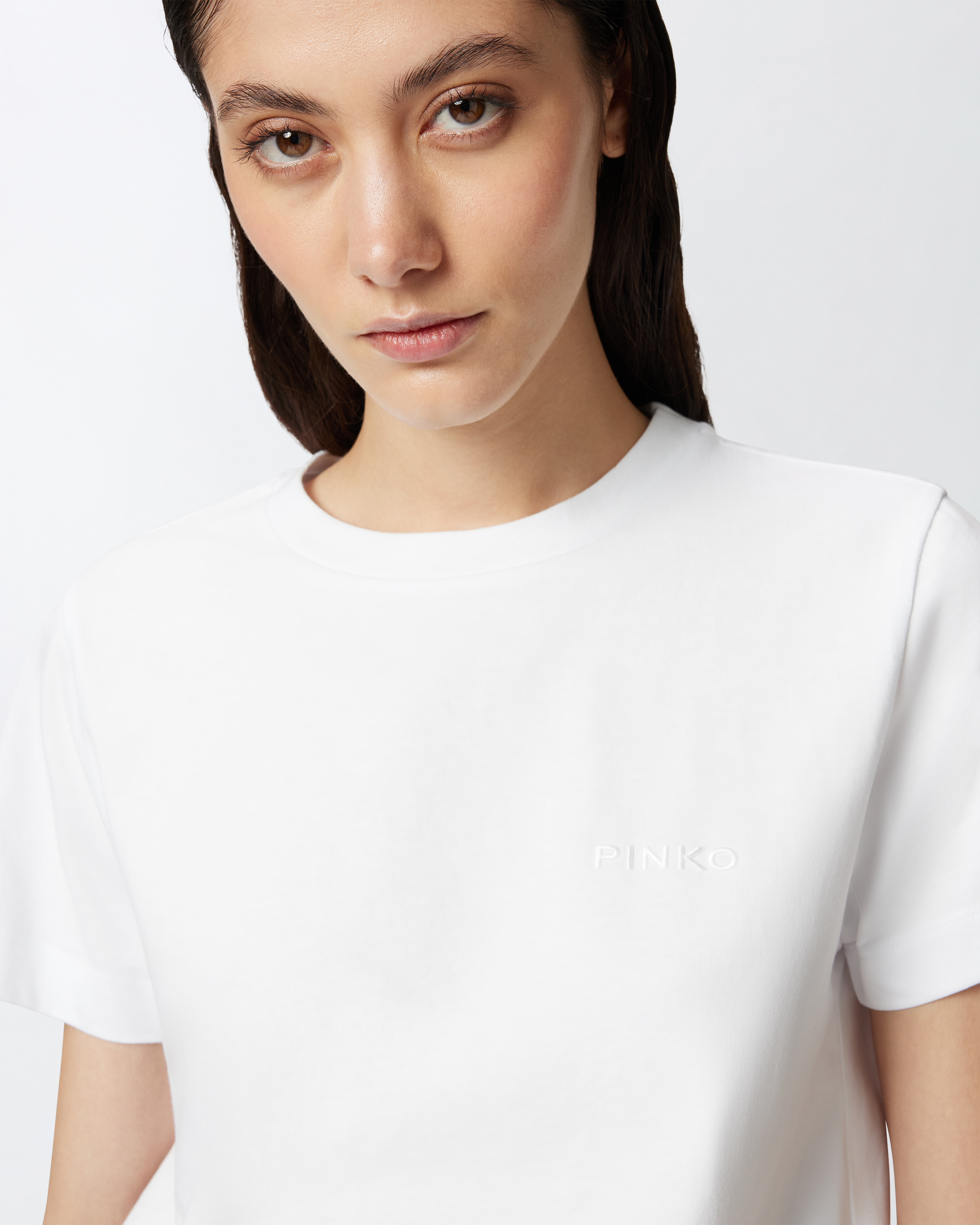 Tシャツ・カットソー PINKO Woman Polo Shirt White 105418A2PS Z10 White mandarin collar polo shirt | The Kooples US