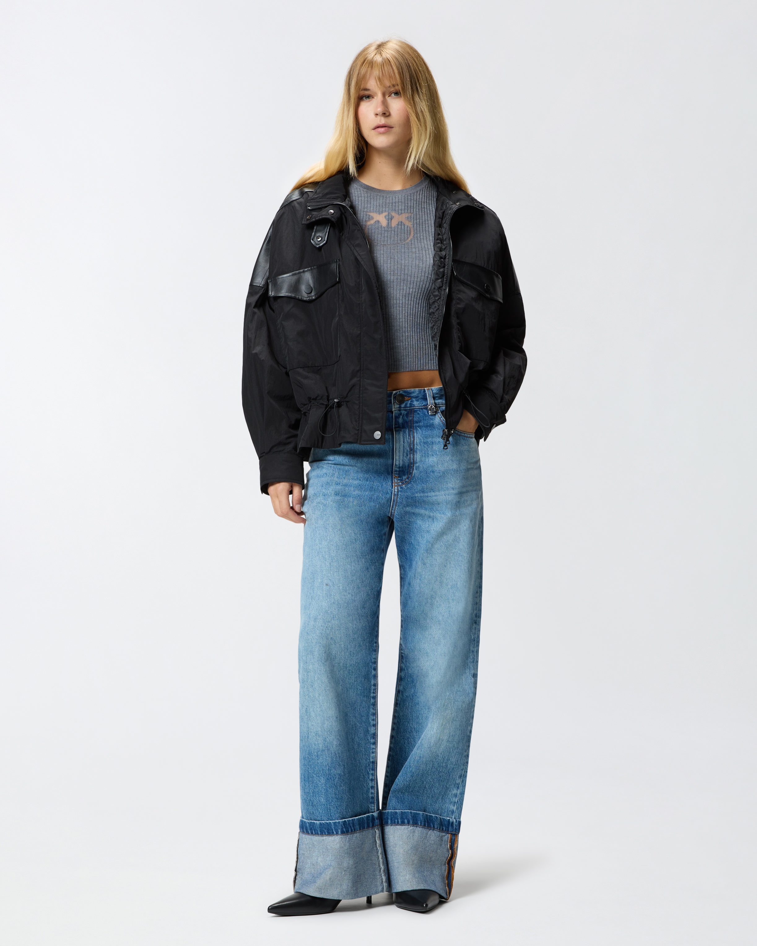 Gerippter Pullover mit transparentem Logo Love Birds 1