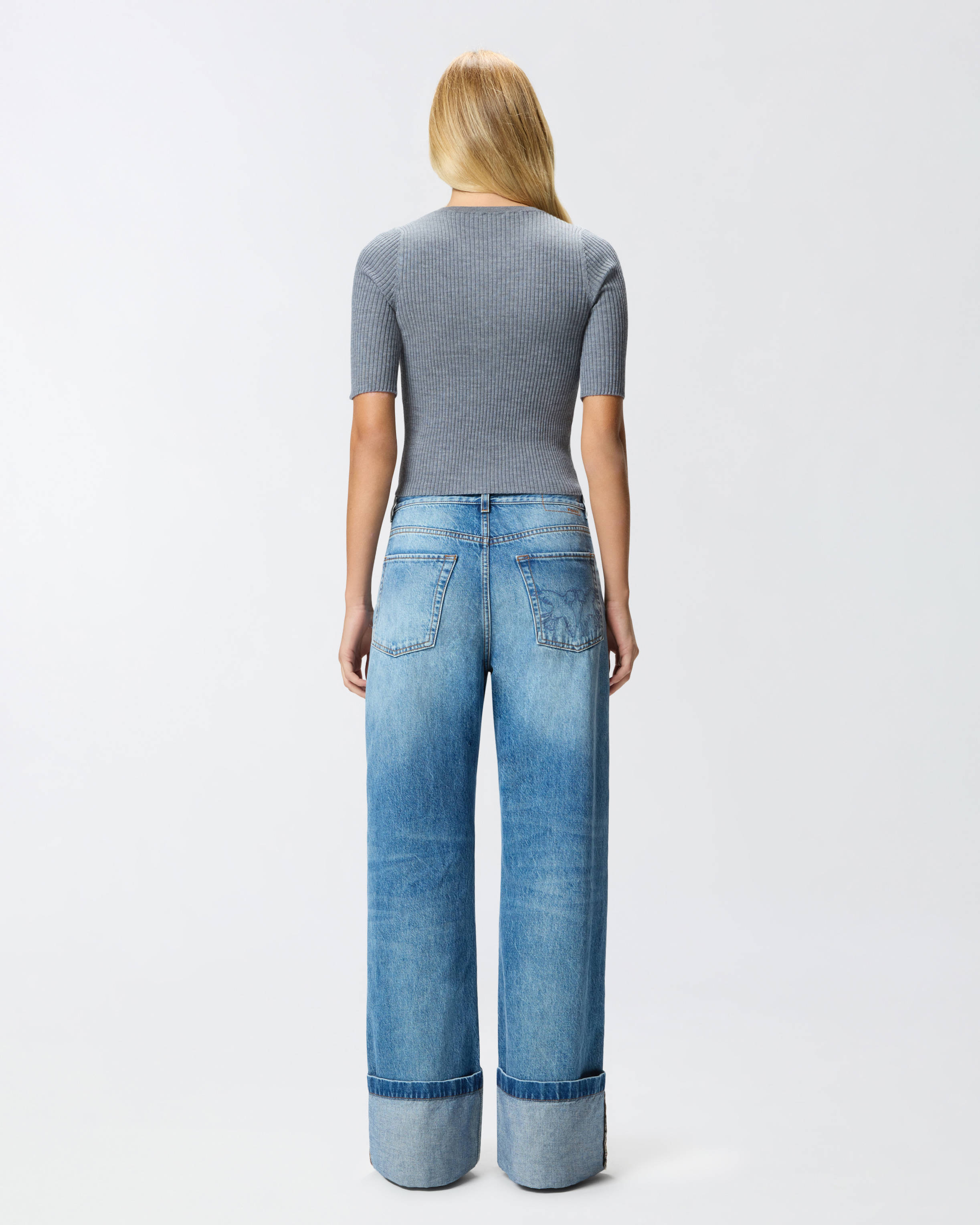 Gerippter Pullover mit transparentem Logo Love Birds 2