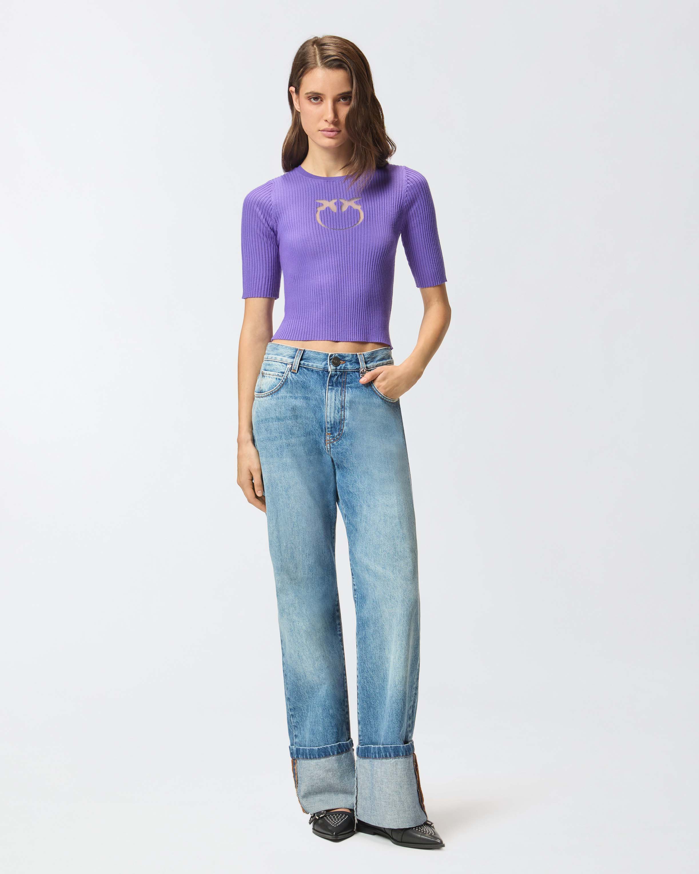 ウール ロゴ入りショートスリーブセーター 1