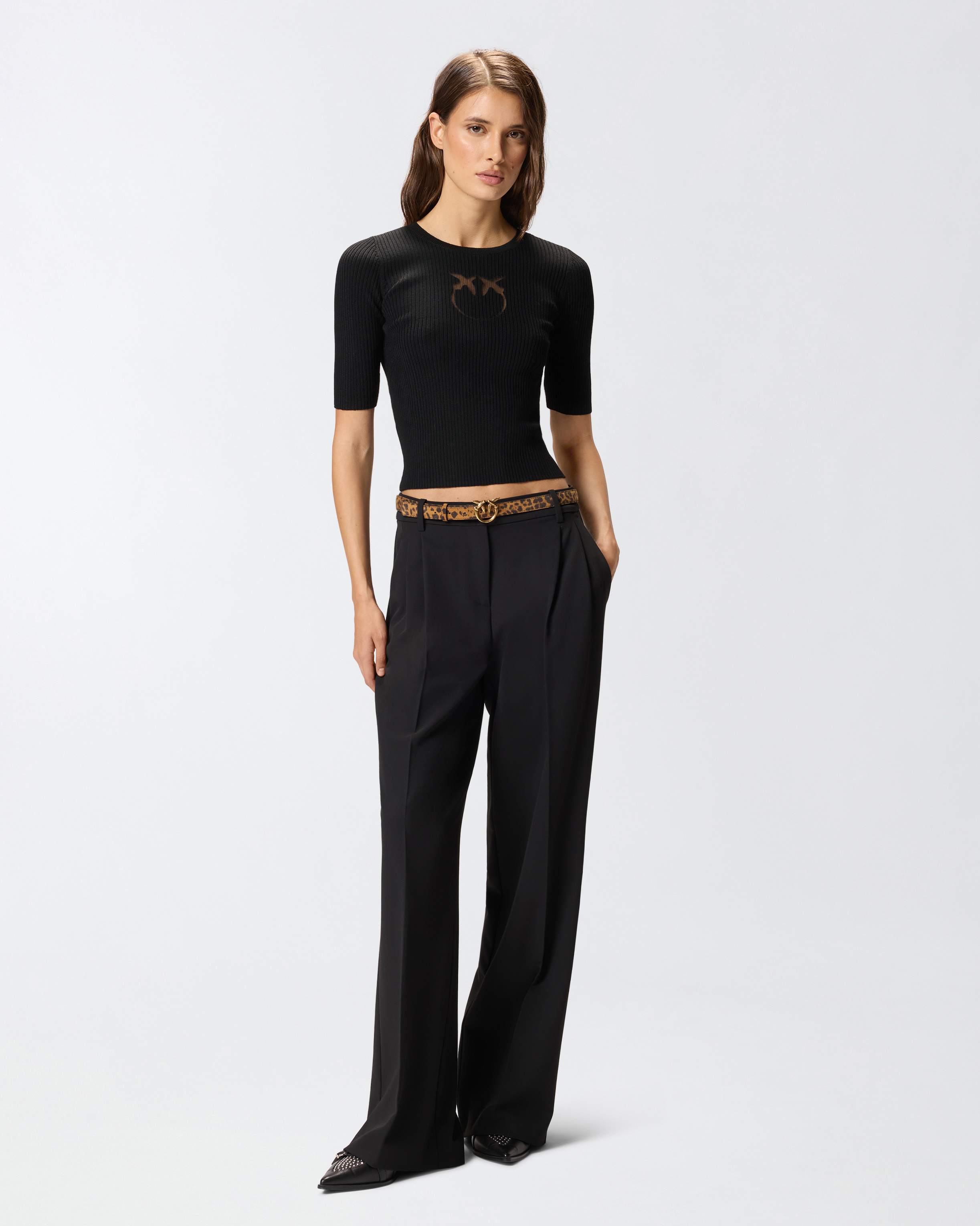 Gerippter Pullover mit transparentem Logo Love Birds 2