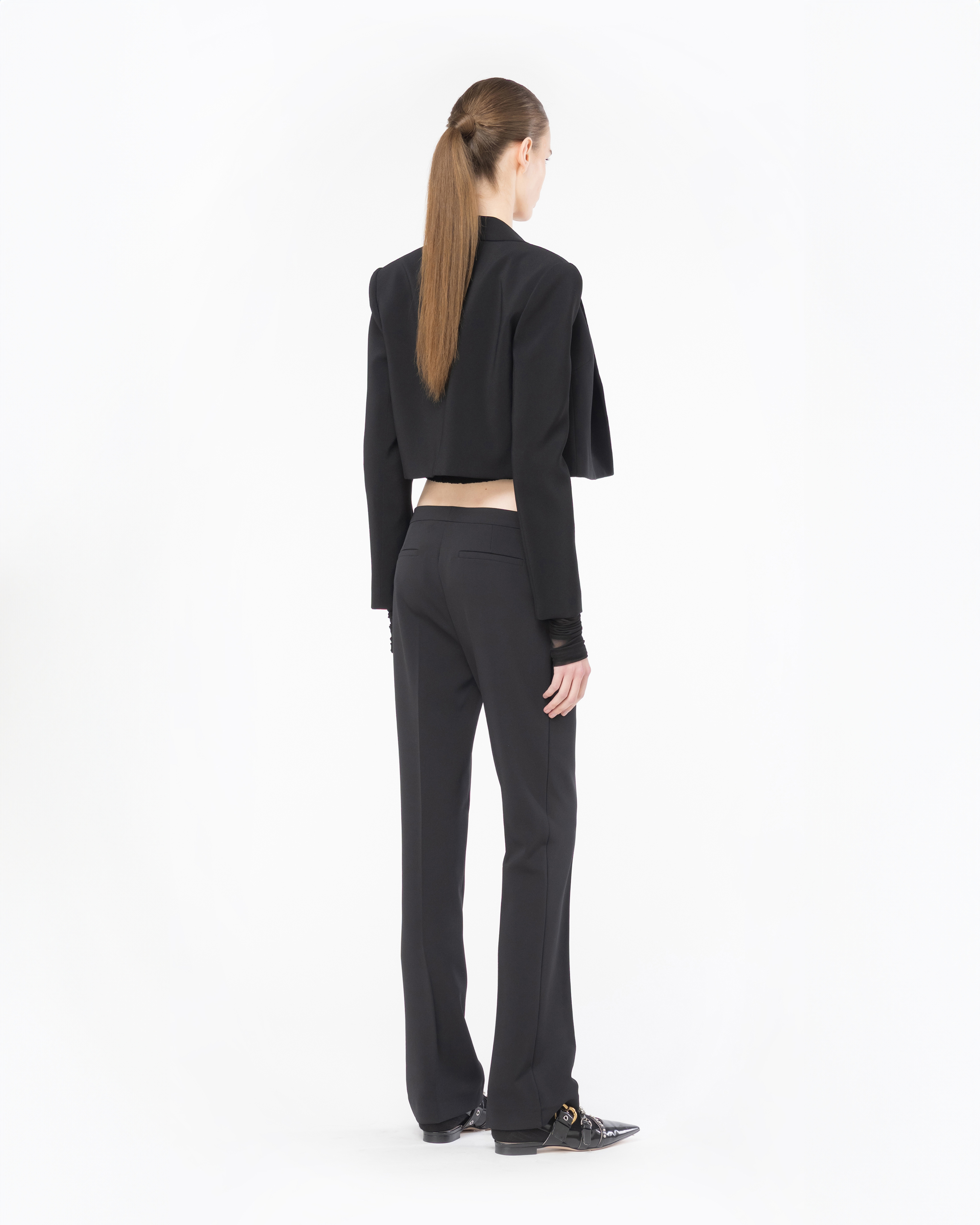 Shop Pinko Veste Spencer En Crêpe Stretch In Limo Black