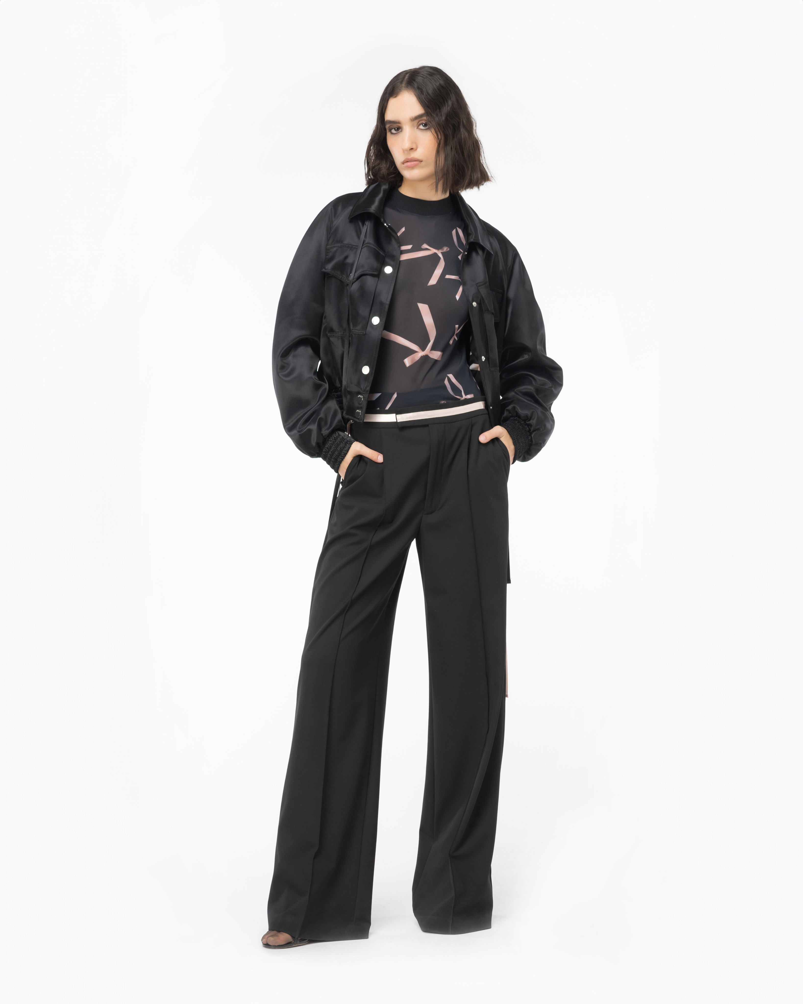 Топ Reimagine PINKO by Patrick McDowell с принтом в виде бантов - ЧЕРНЫЙ, multicolor, РОЗОВЫЙ - large