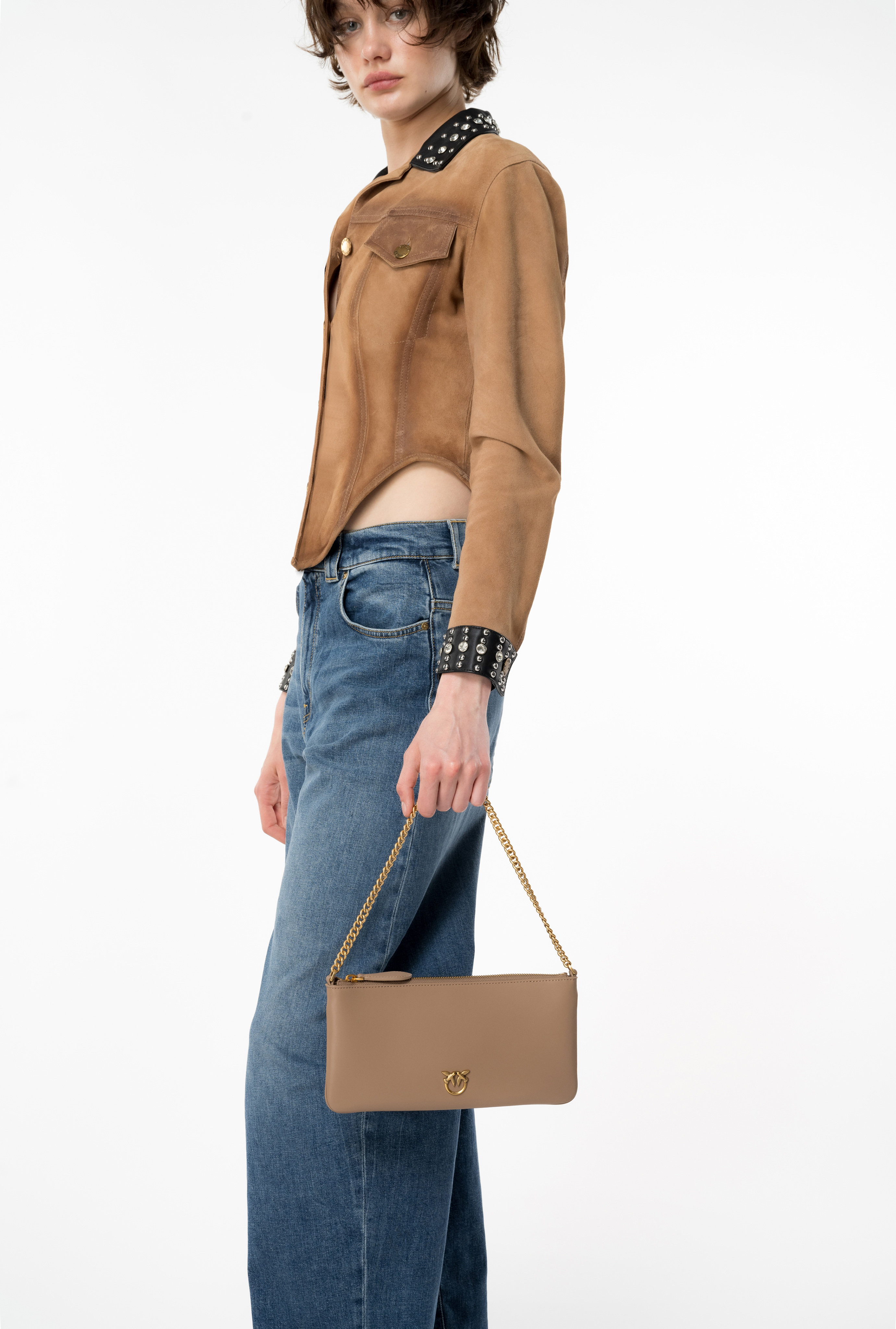 Horizontal Flat Bag in leather PINKO Shop Online