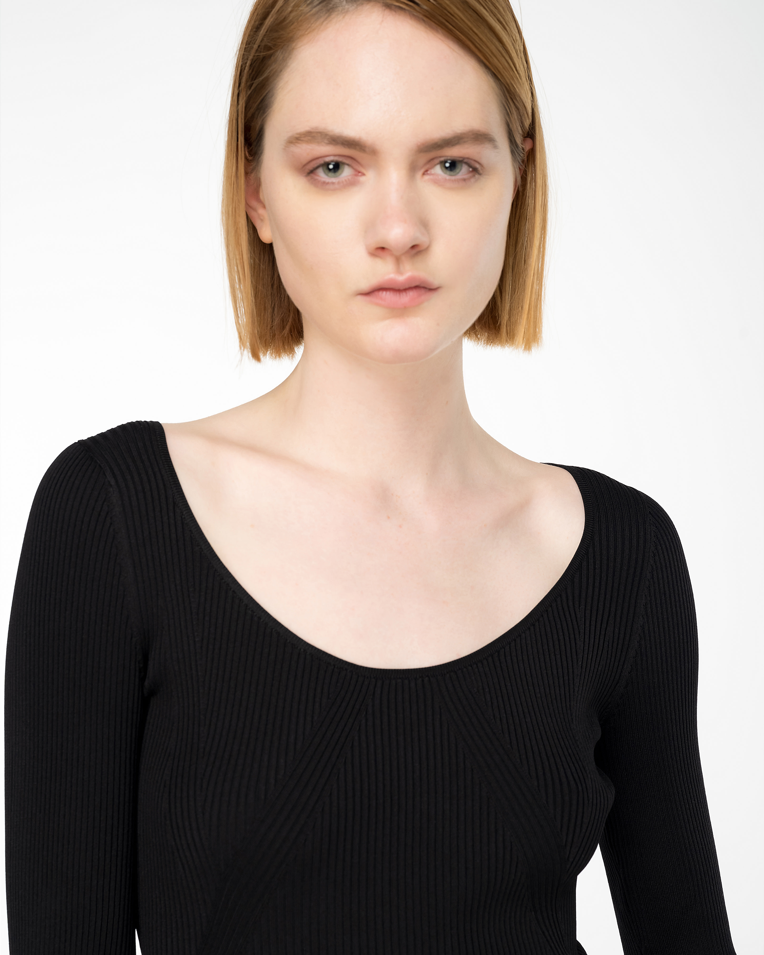 Shop Pinko Abito Lungo In Maglia A Costine In Limo Black