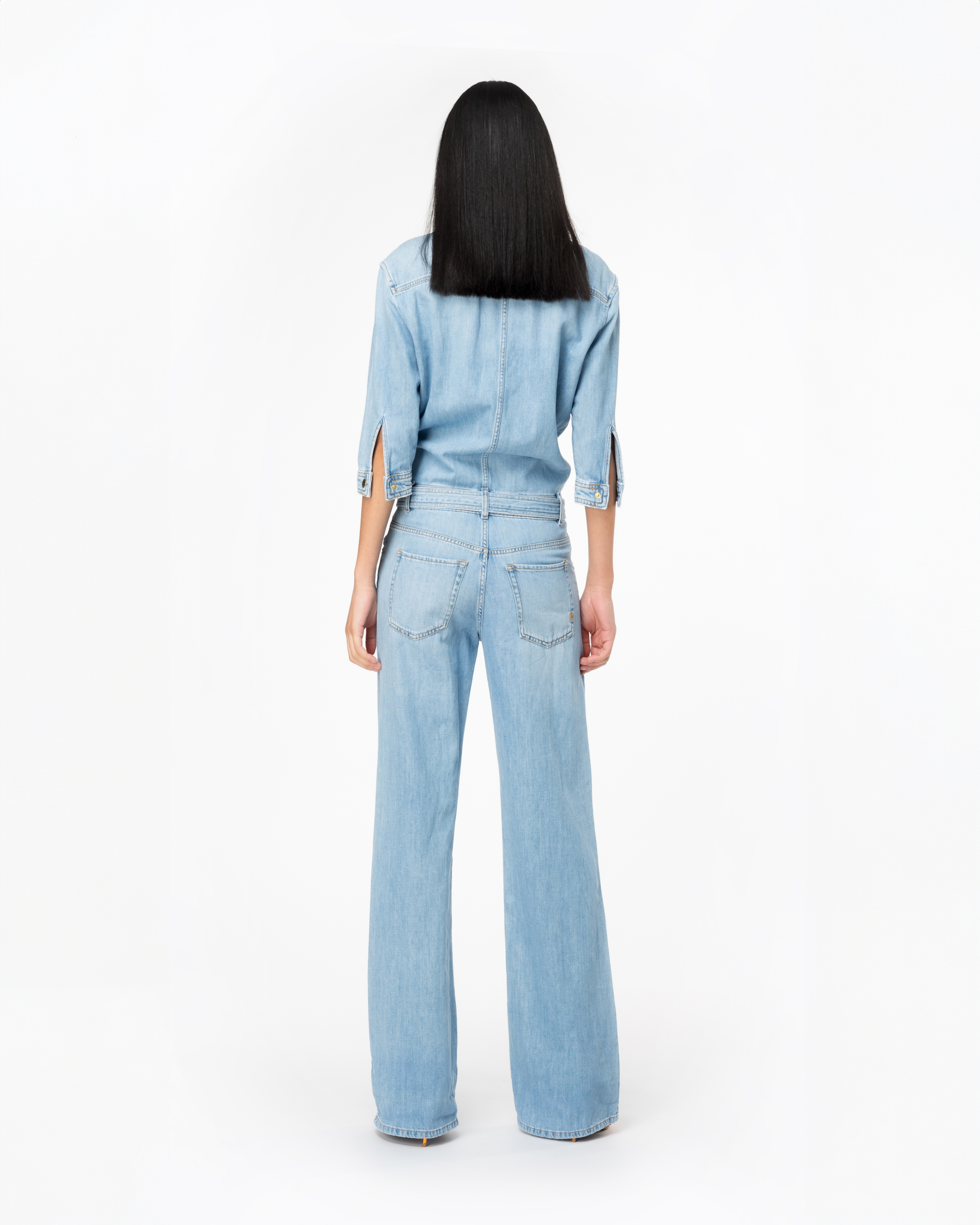 Shop Pinko Combinaison En Denim Léger In Light Wash