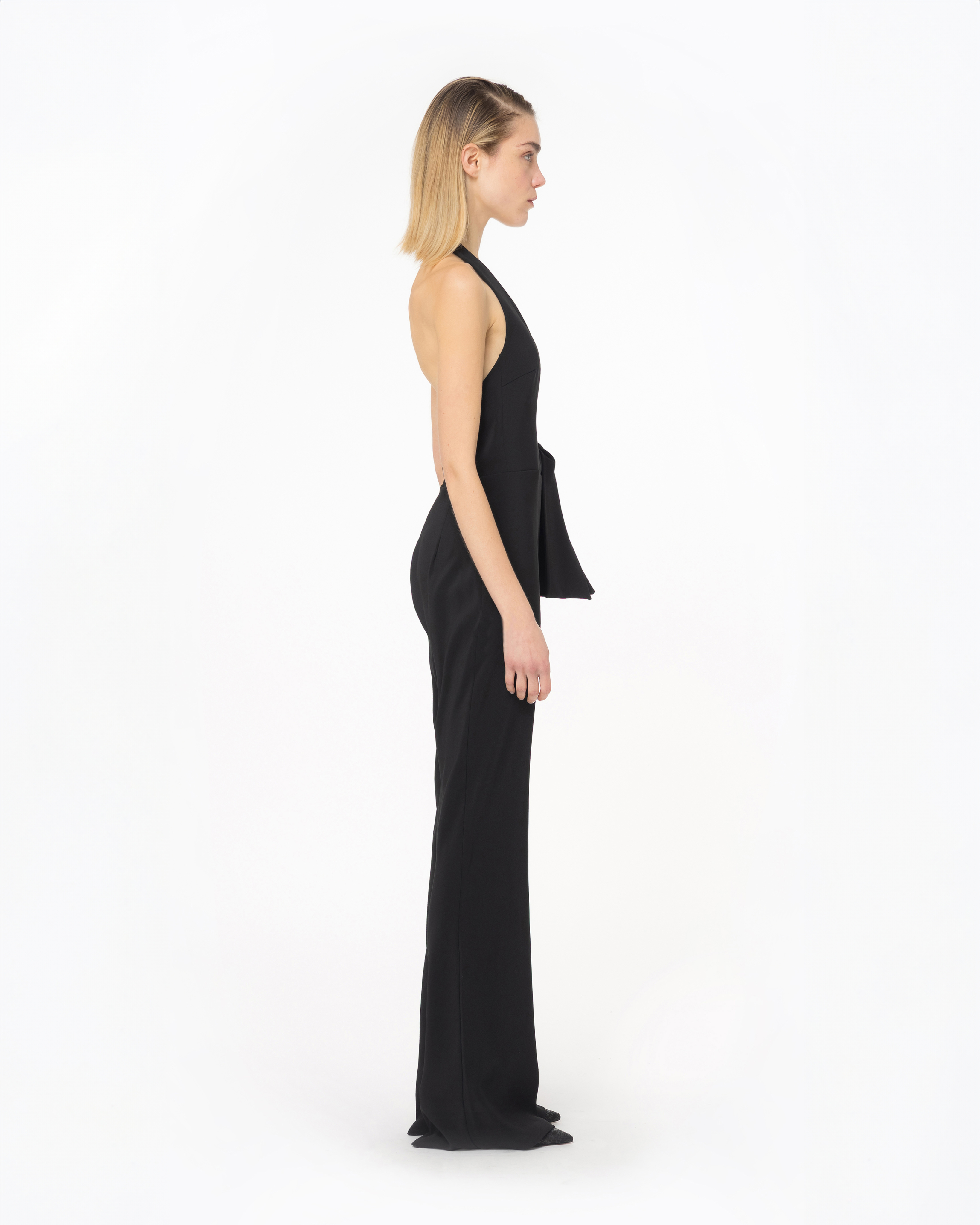 Shop Pinko Halterneck Jumpsuit In Noir Limousine