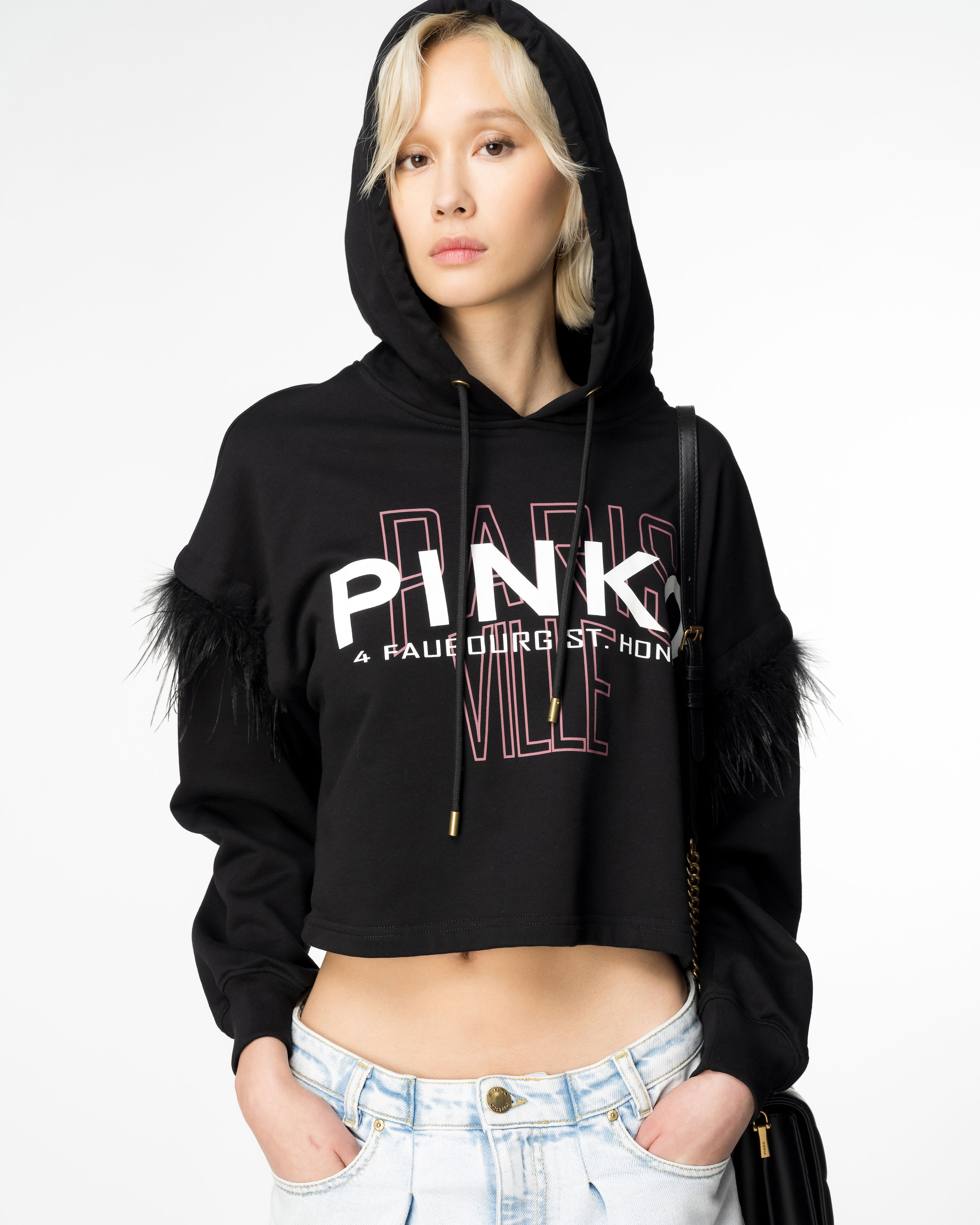 PINKO Cities sweatshirt with feathers