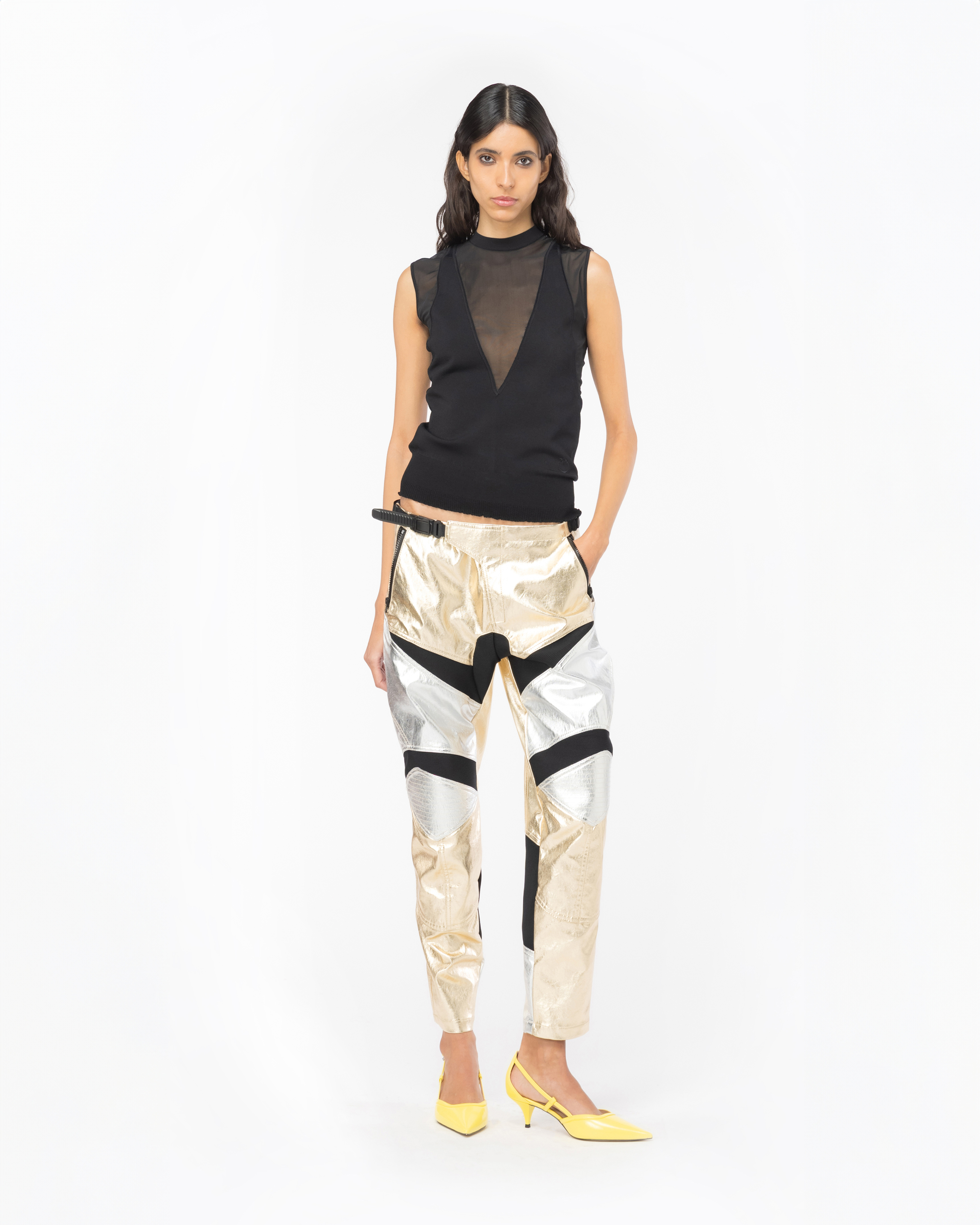 Laminated biker trousers | Pinko 
