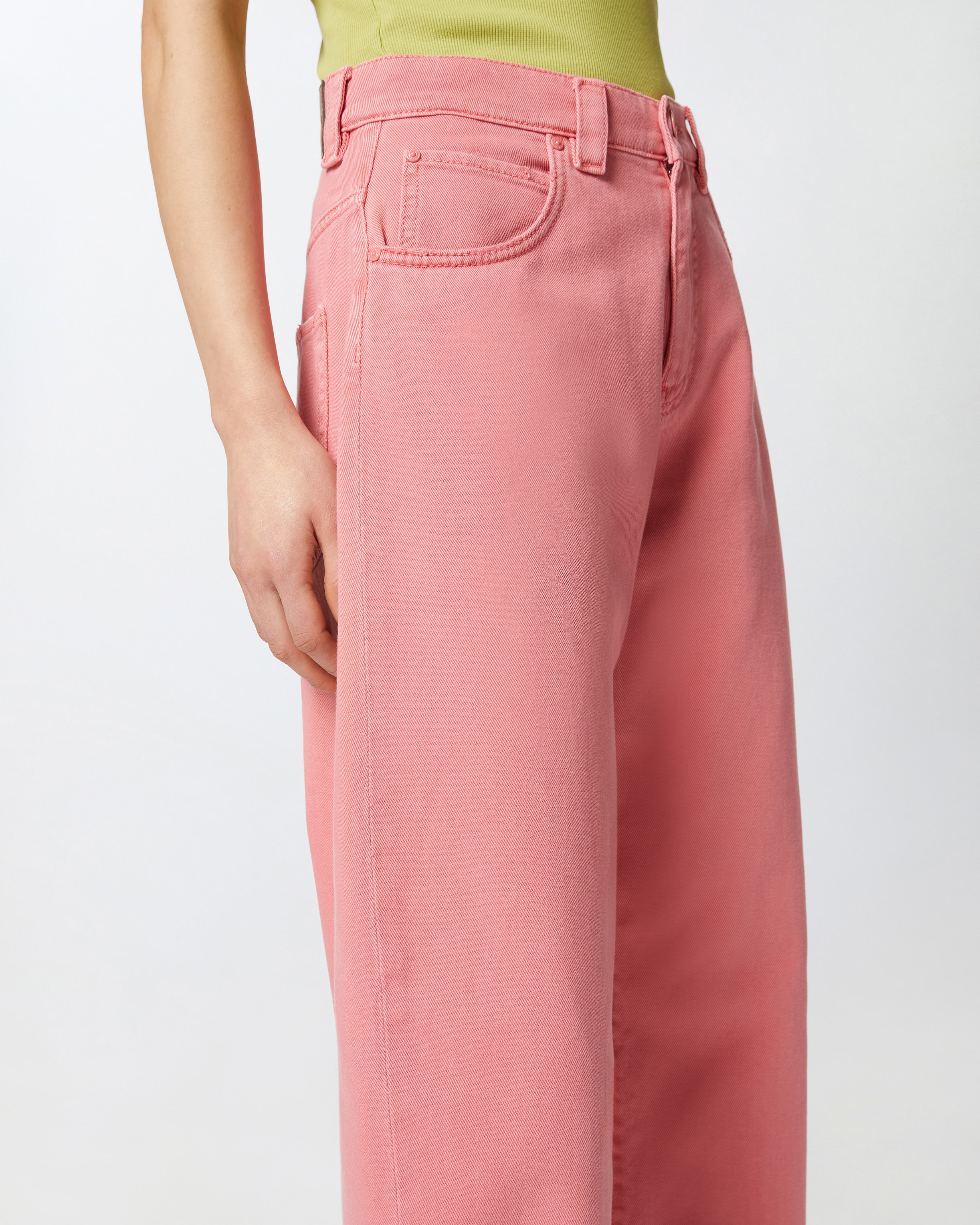 Pinko Balloon Trousers In Cotton Bull In Sunny Coral