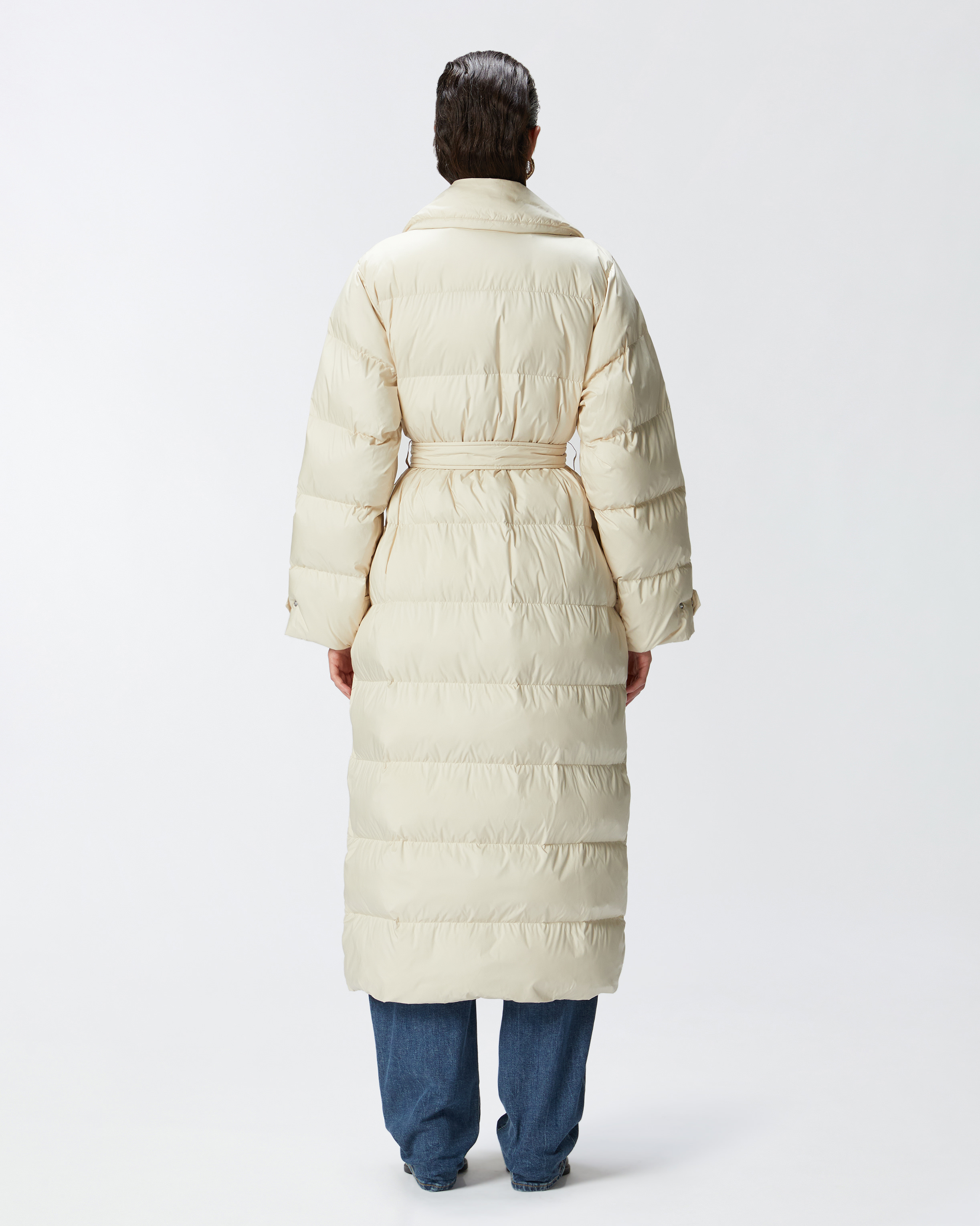 Pinko Taccuino Puffer Coat In Oyster Grey