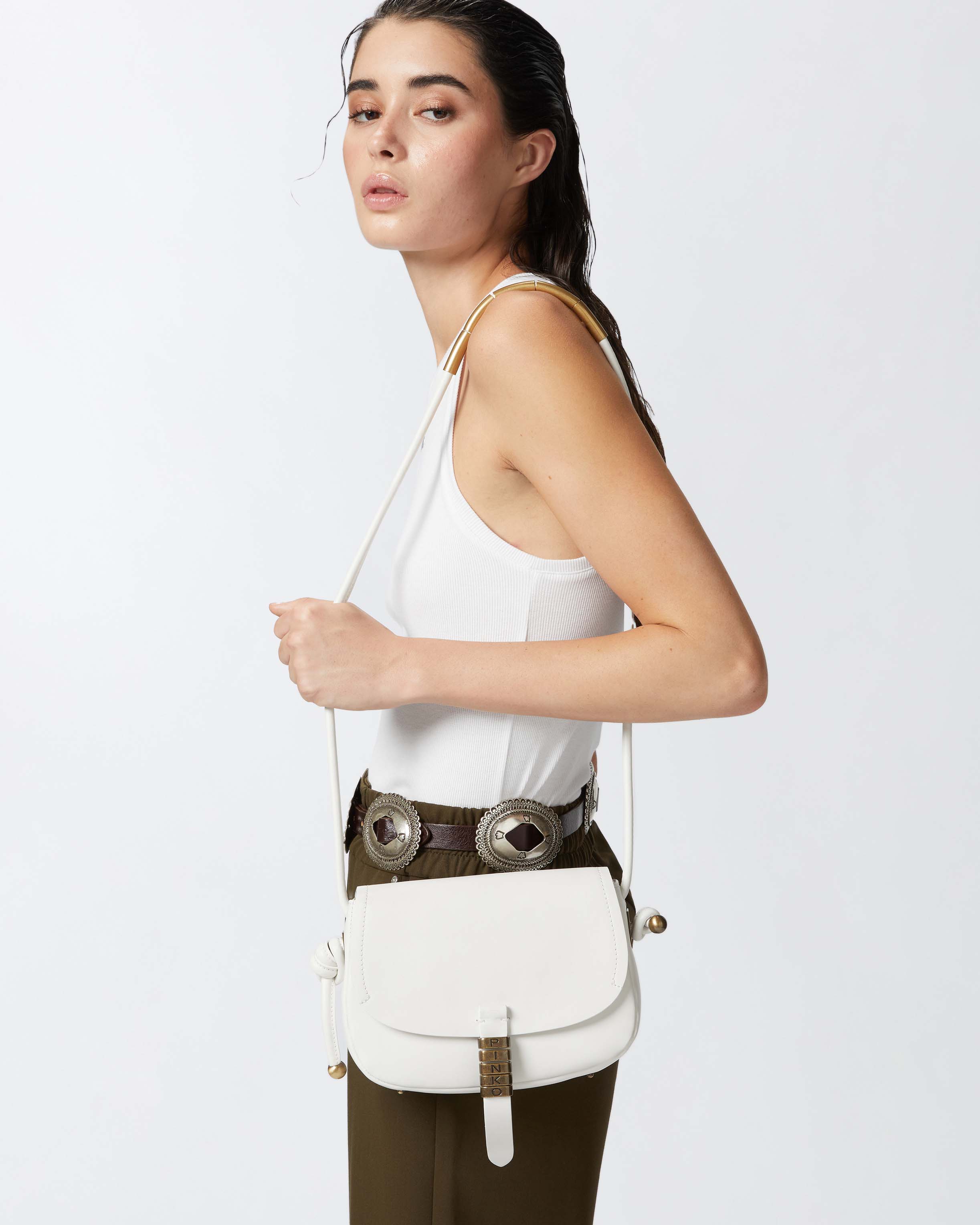 Soft leather crossbody bag PINKO → Shop Online