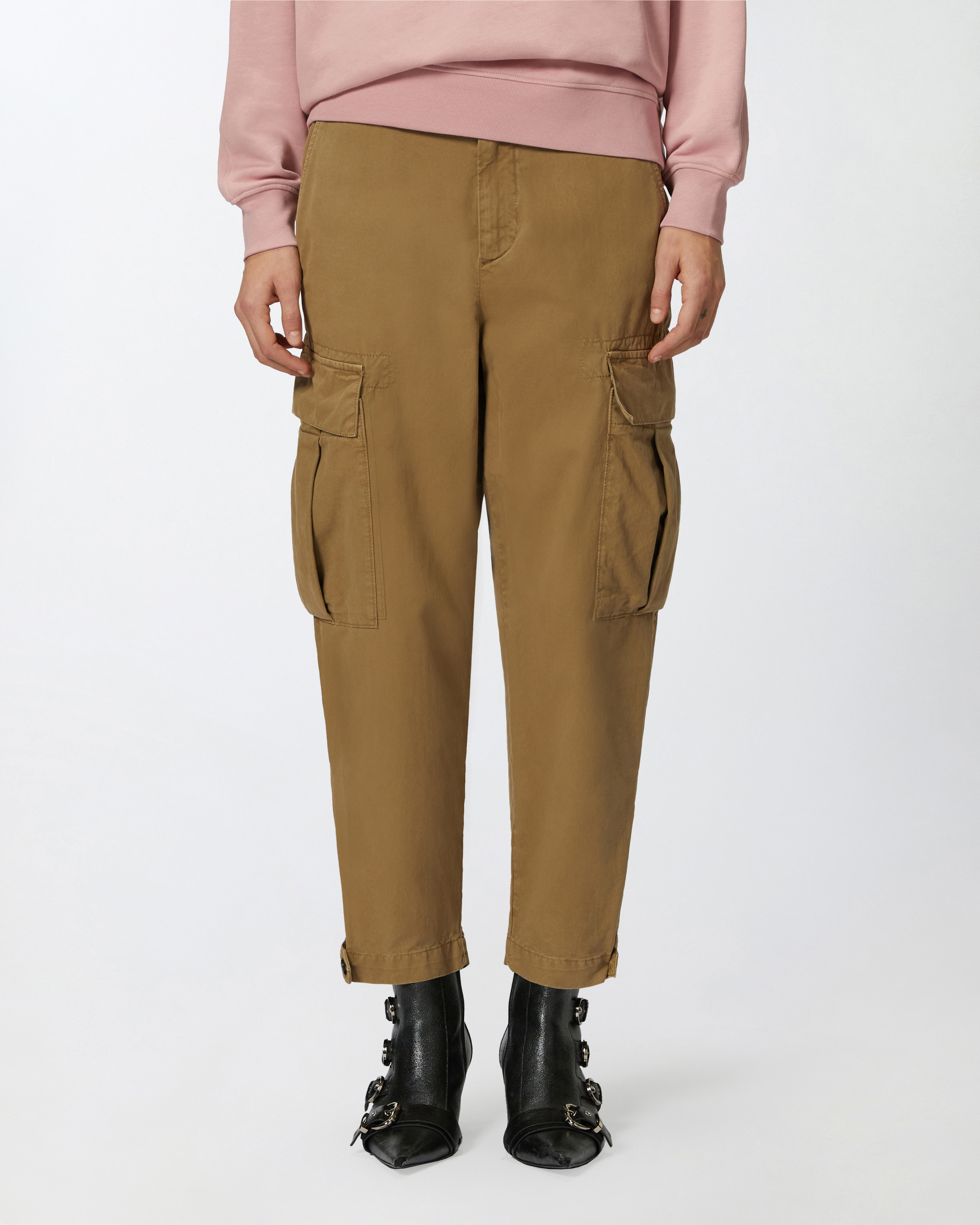 Pinko Gabardine Trousers In Elm Wood Brown