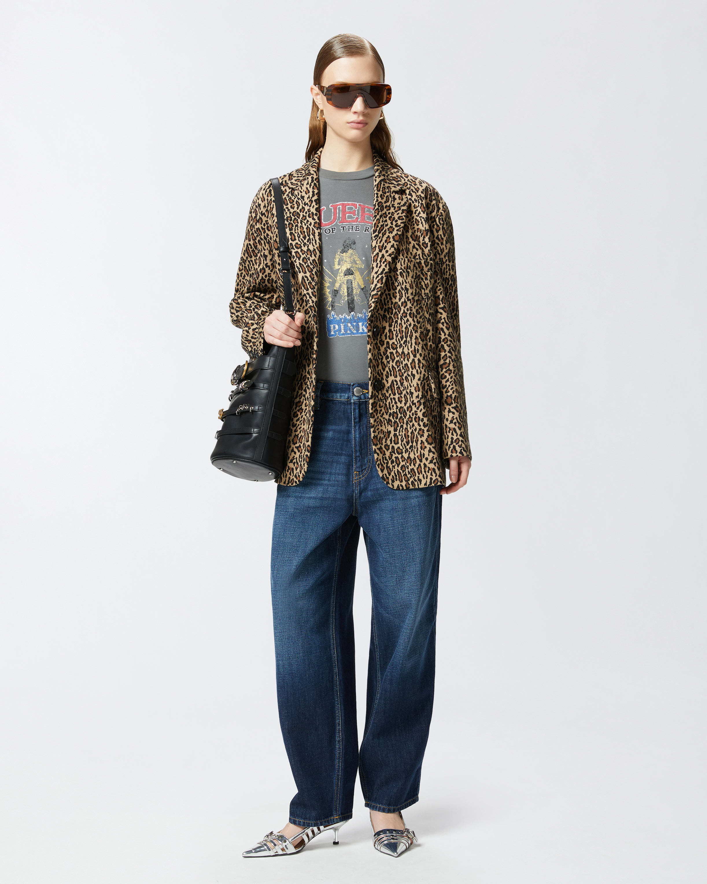 Pinko Medium Wash Egg Jeans In Mid Wash