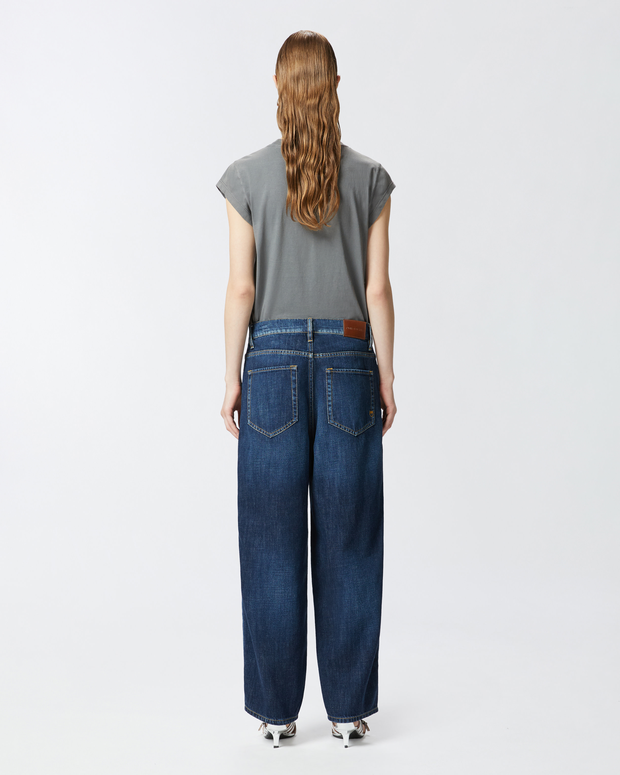 Pinko Medium Wash Egg Jeans In Mid Wash