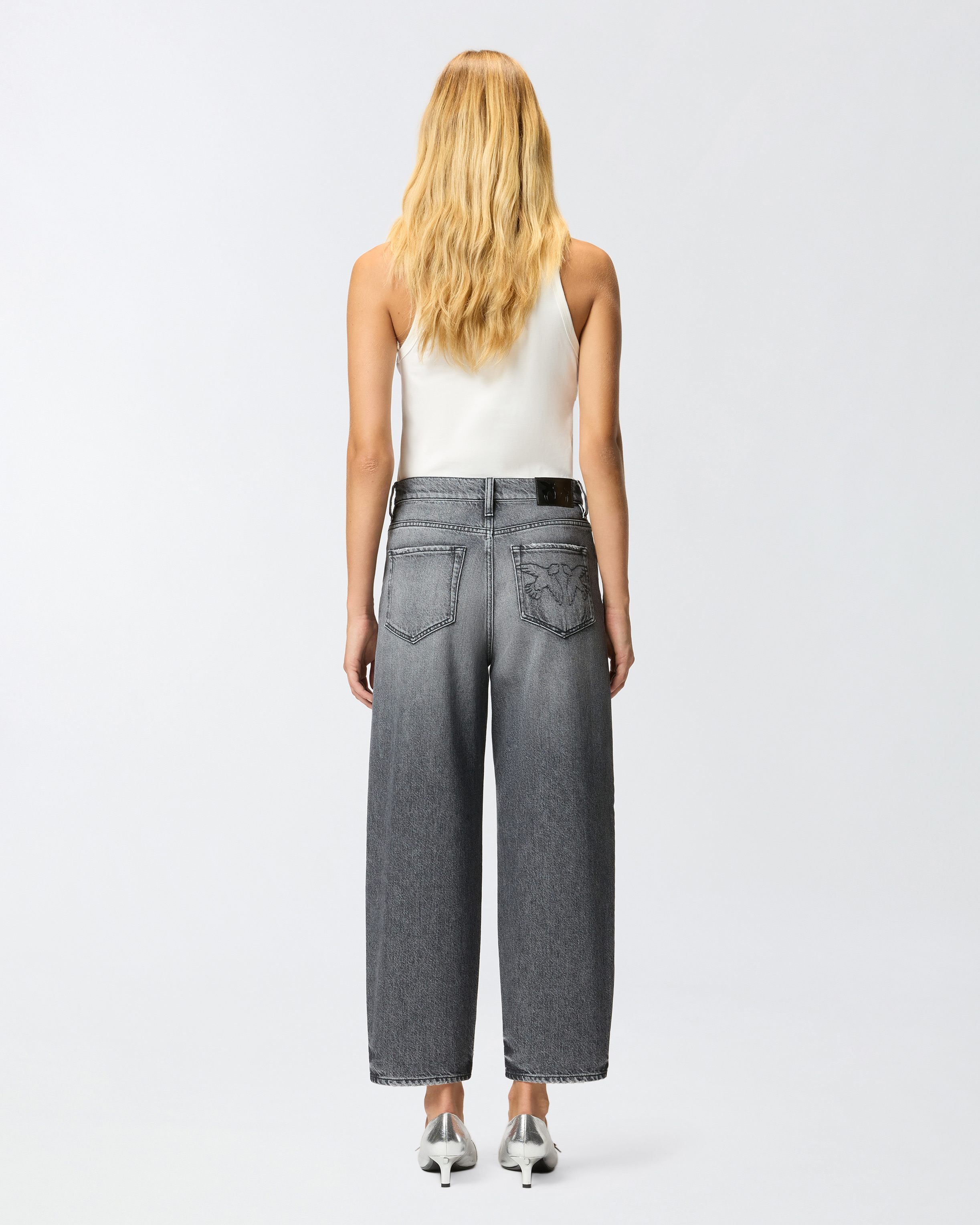 Pinko Estelle Egg Belt Loops Trousers In Gray