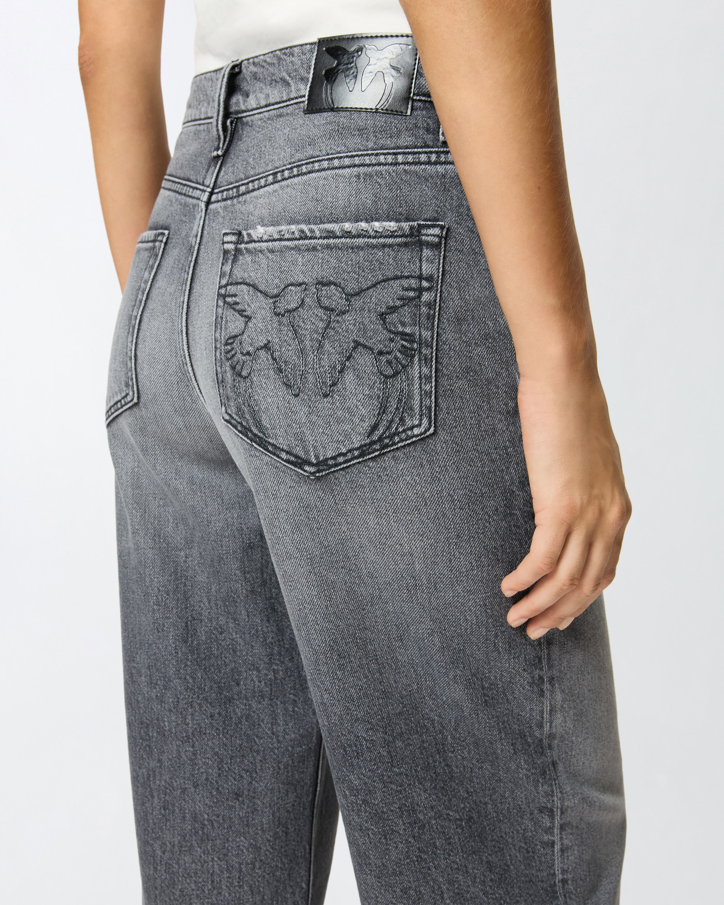 Pinko Estelle Egg Belt Loops Trousers In Gray
